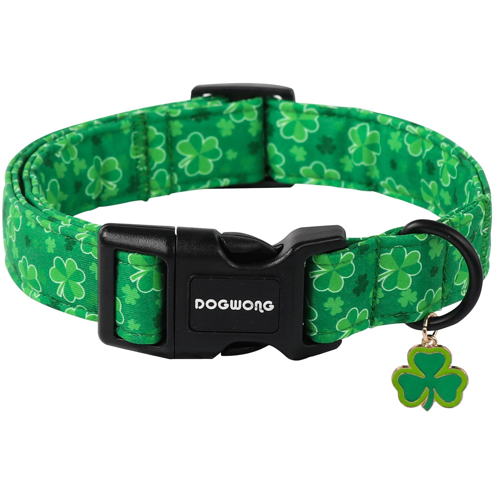 Dogwong St. Patrick'S Day Dog Collar, Cute Green Clover Dog Collars, Adjustable St. Patrick'S Day Pet Collars Design Dog Collar 