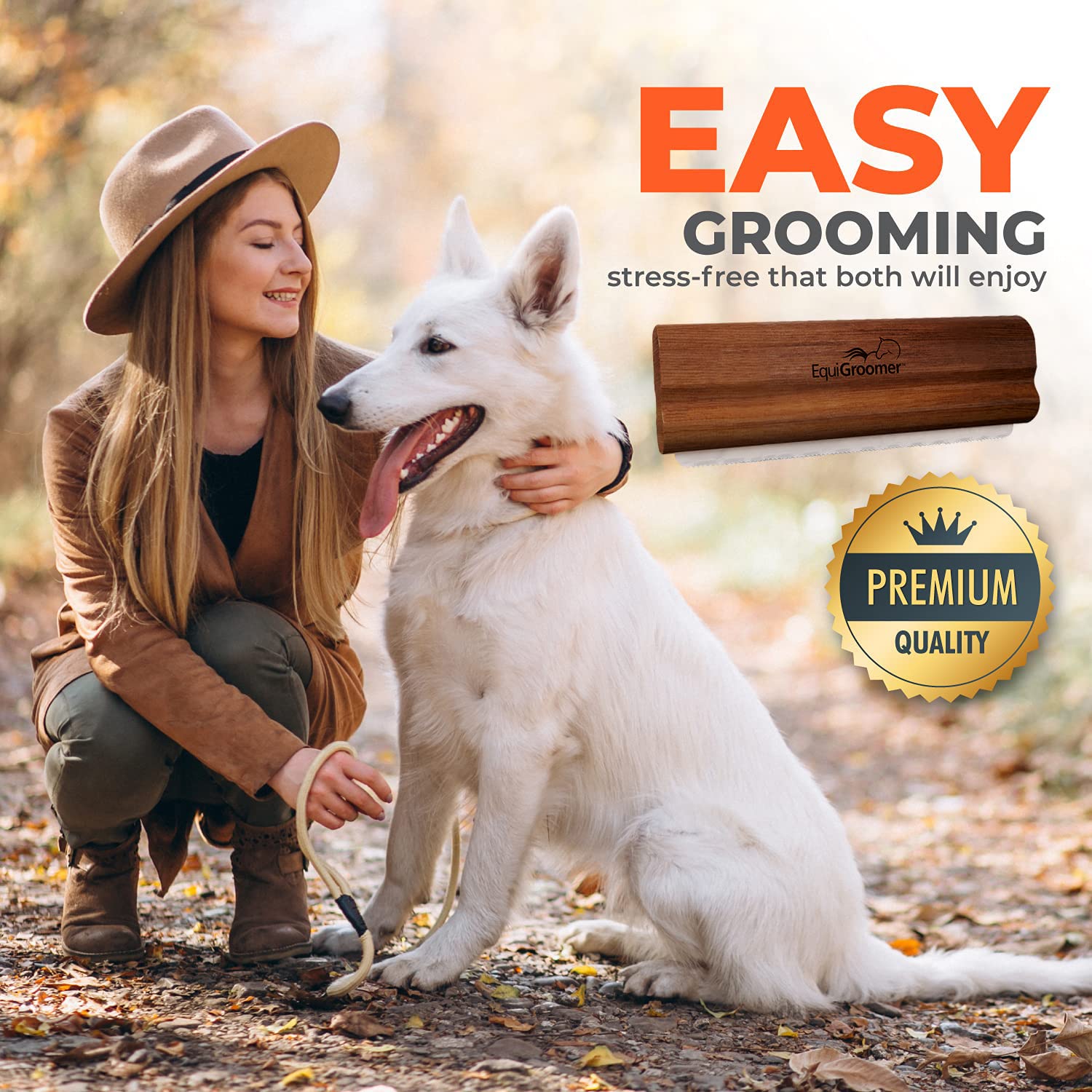 Equigroomer Deshedding Brush For Dogs And Cats  Undercoat Tool For Large And Small Pets  Comb Removes Loose Dirt, Hair And Fur W