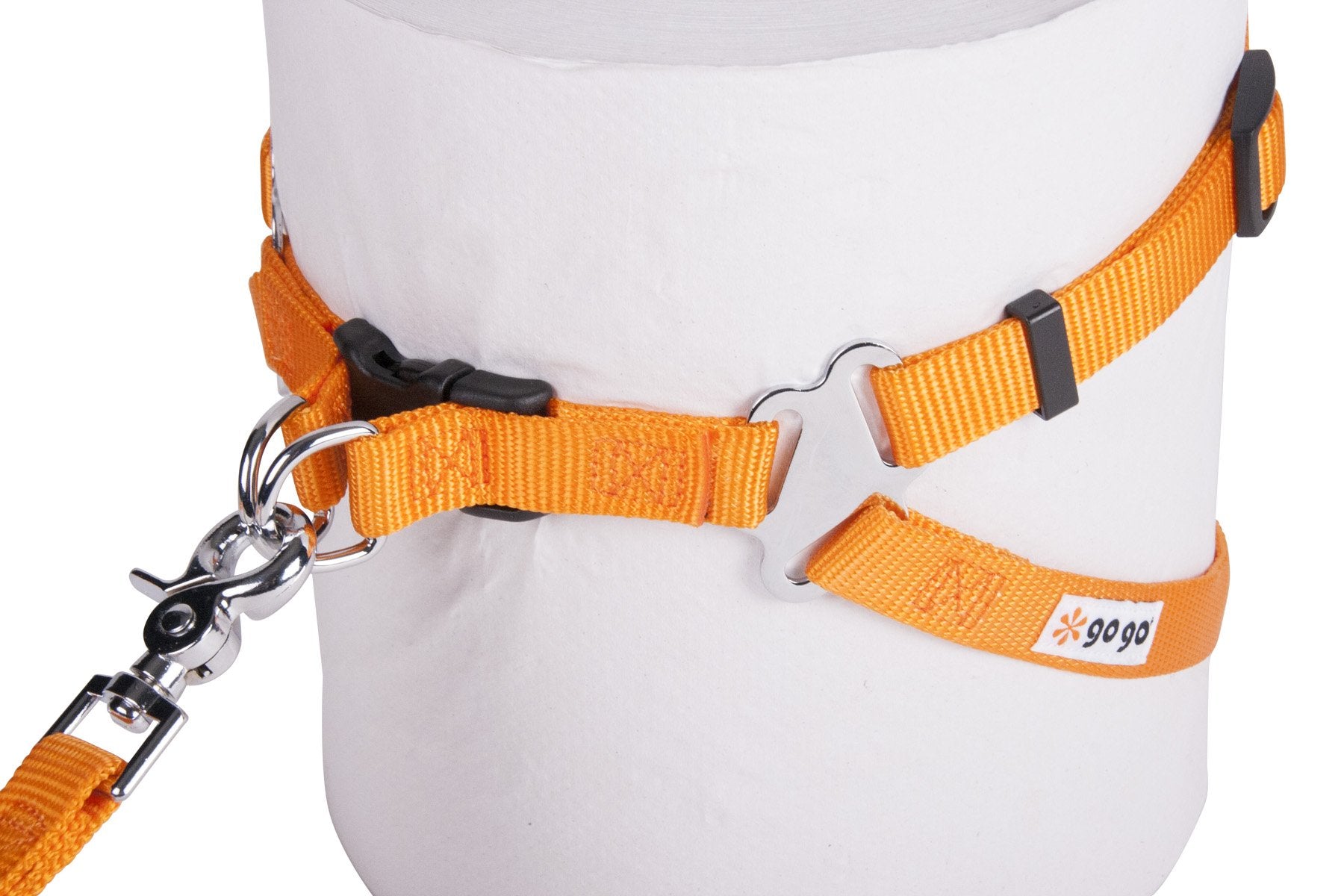 Gogo Pet Products Comfy Nylon 5/8-Inch Adjustable Easy Pet Harness, Small, Orange