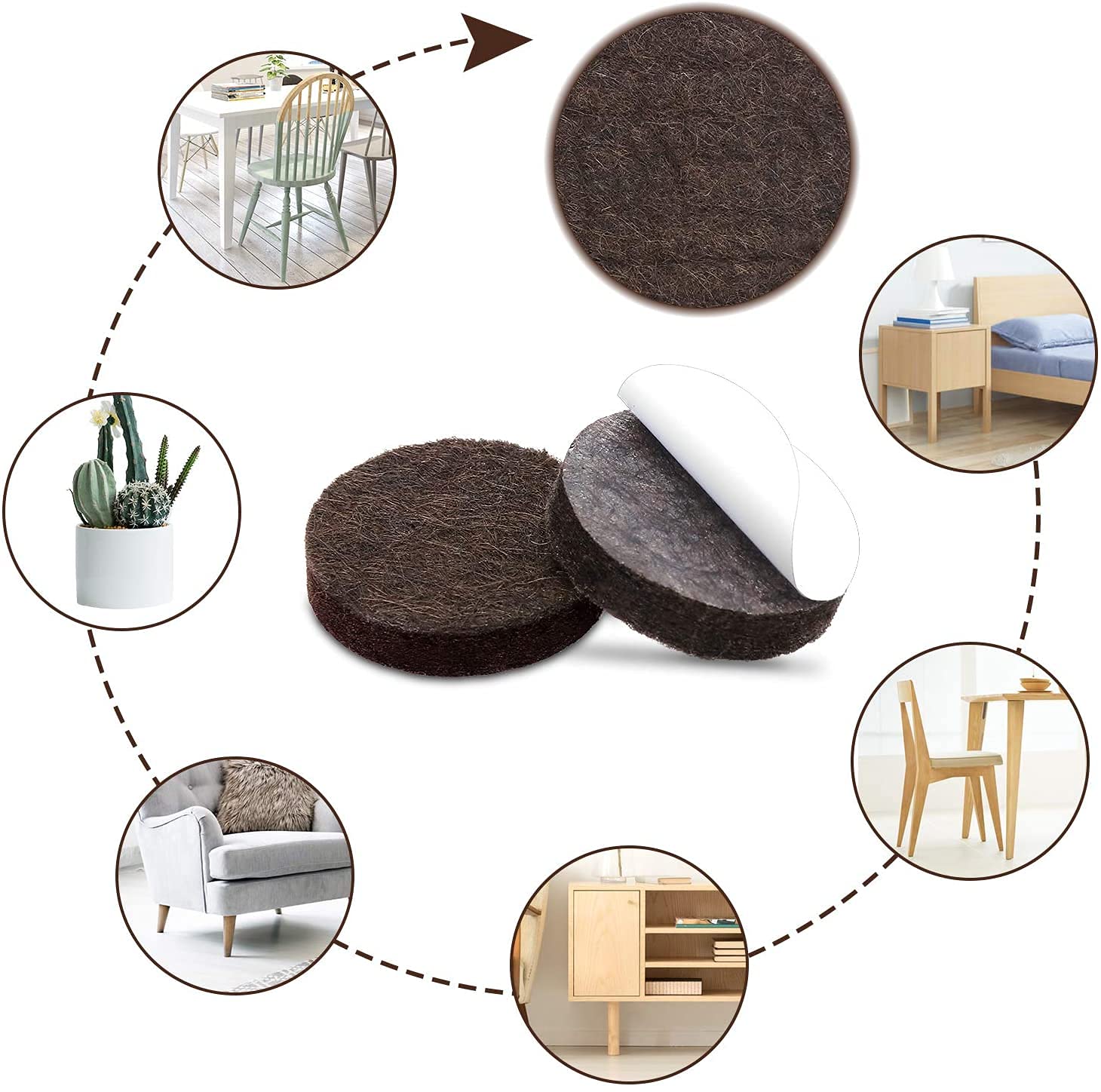 Felt Furniture Pads -261 Pcs Furniture Pads Hardwoods Floors Self Adhesive, Cuttable Felt Chair Pads, Anti Scratch Floor Protect