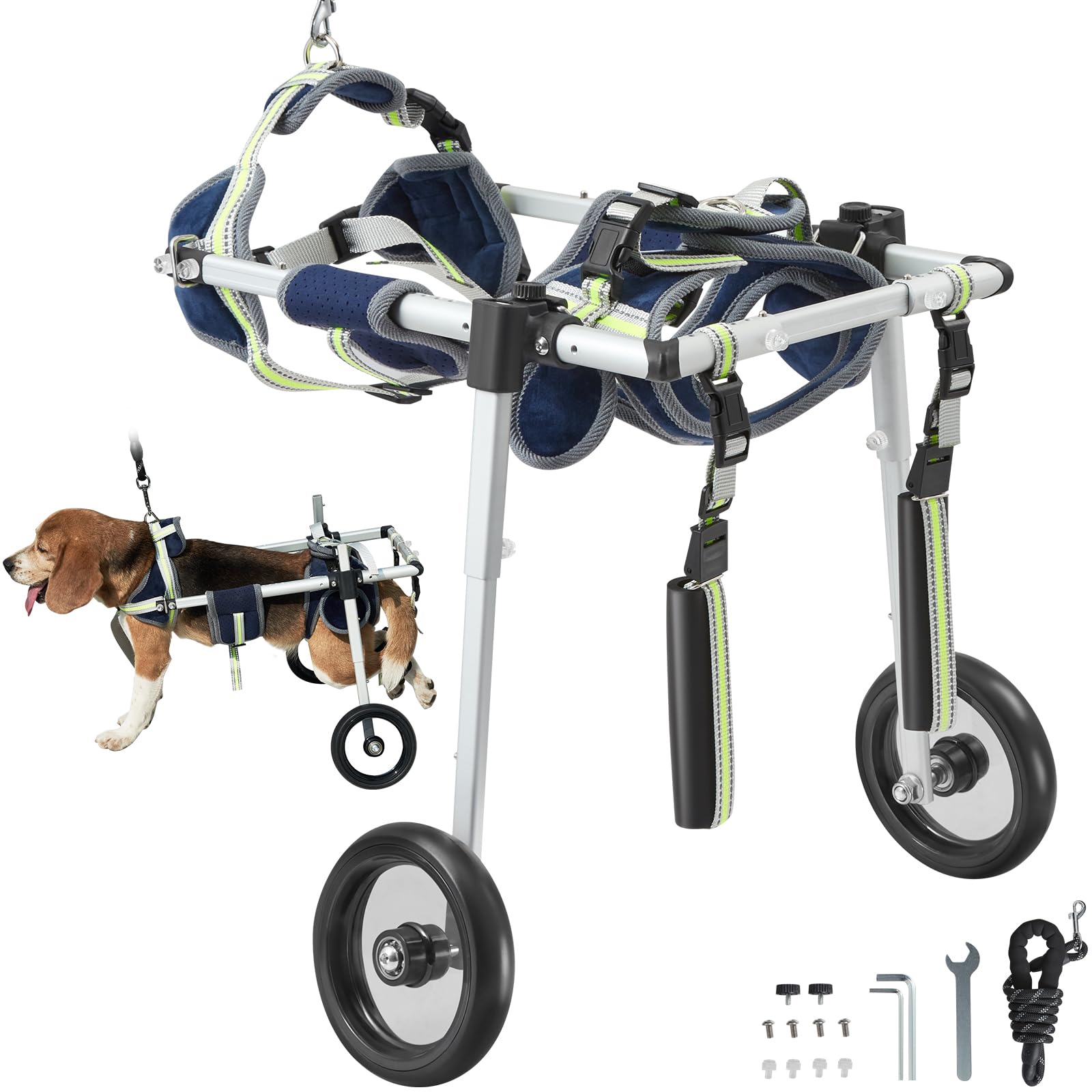 VEVOR 2 Wheels Dog Wheelchair for Back Legs, Pet Wheelchair Lightweight & Adjustable Assisting in Healing, Dog Cart/Wheelchair f