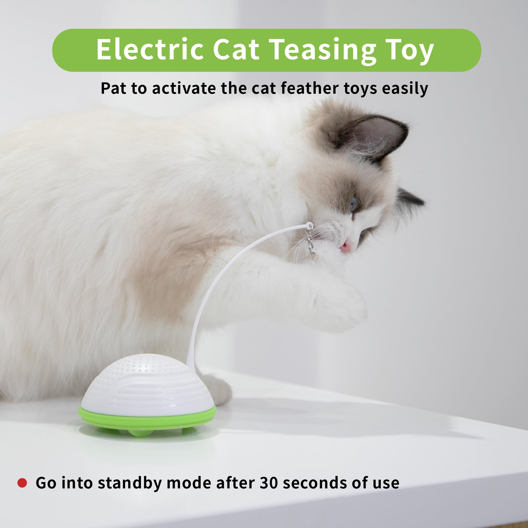 Petgeek Automatic Cat Toy, Interactive Cat Toy With Mouse Sound Squeaky, Kitty Toys For Cat Small, Feather Cat Toys For Indoor Cats, Best Gift For Birthday, Thanksgiving, Christmas, New Year