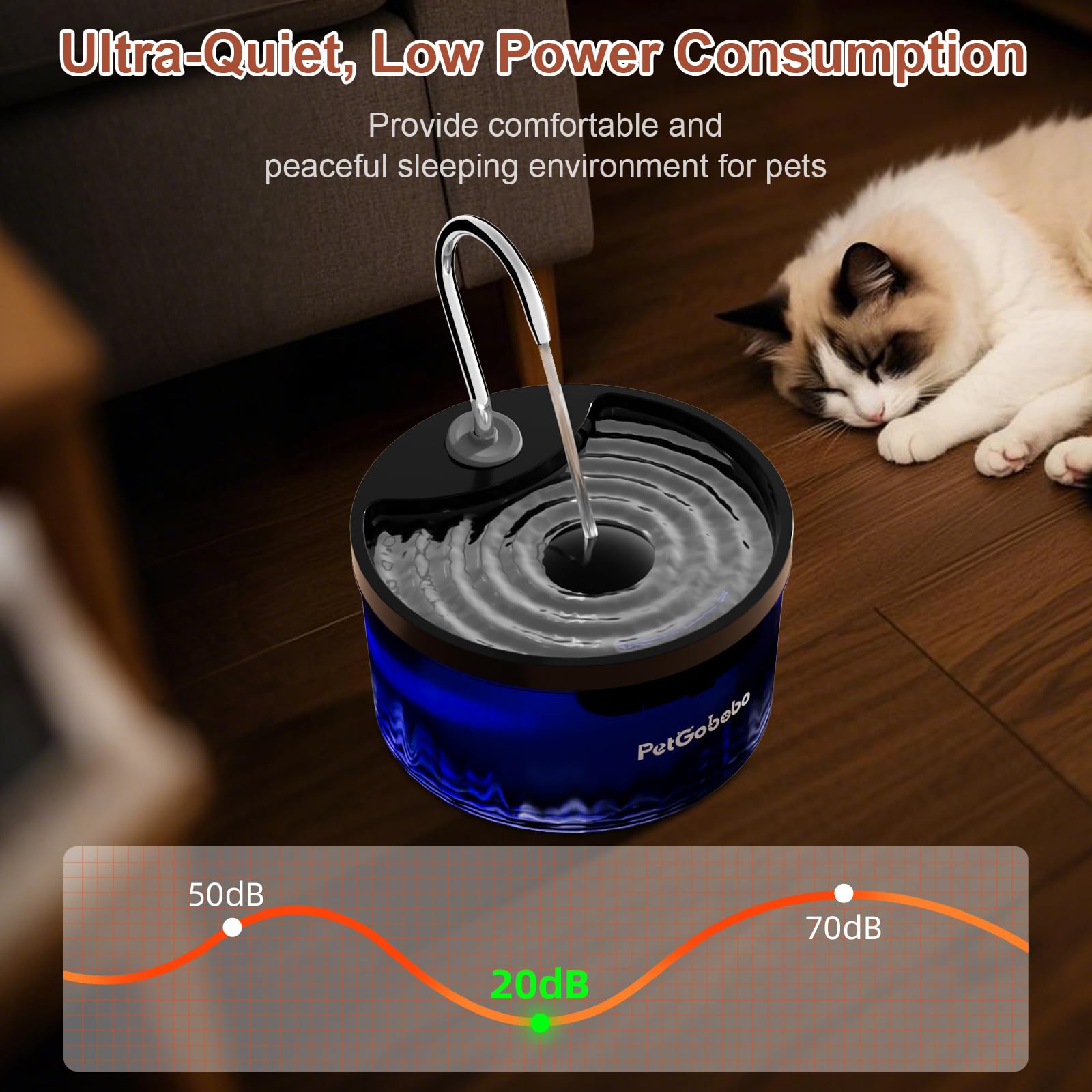 Cat Water Fountain, 100 Oz/3 Liter Pet Fountain, Cat Fountain With Low Water Alert Light, Ultra Silent Cat Fountain, Bpa Free, E