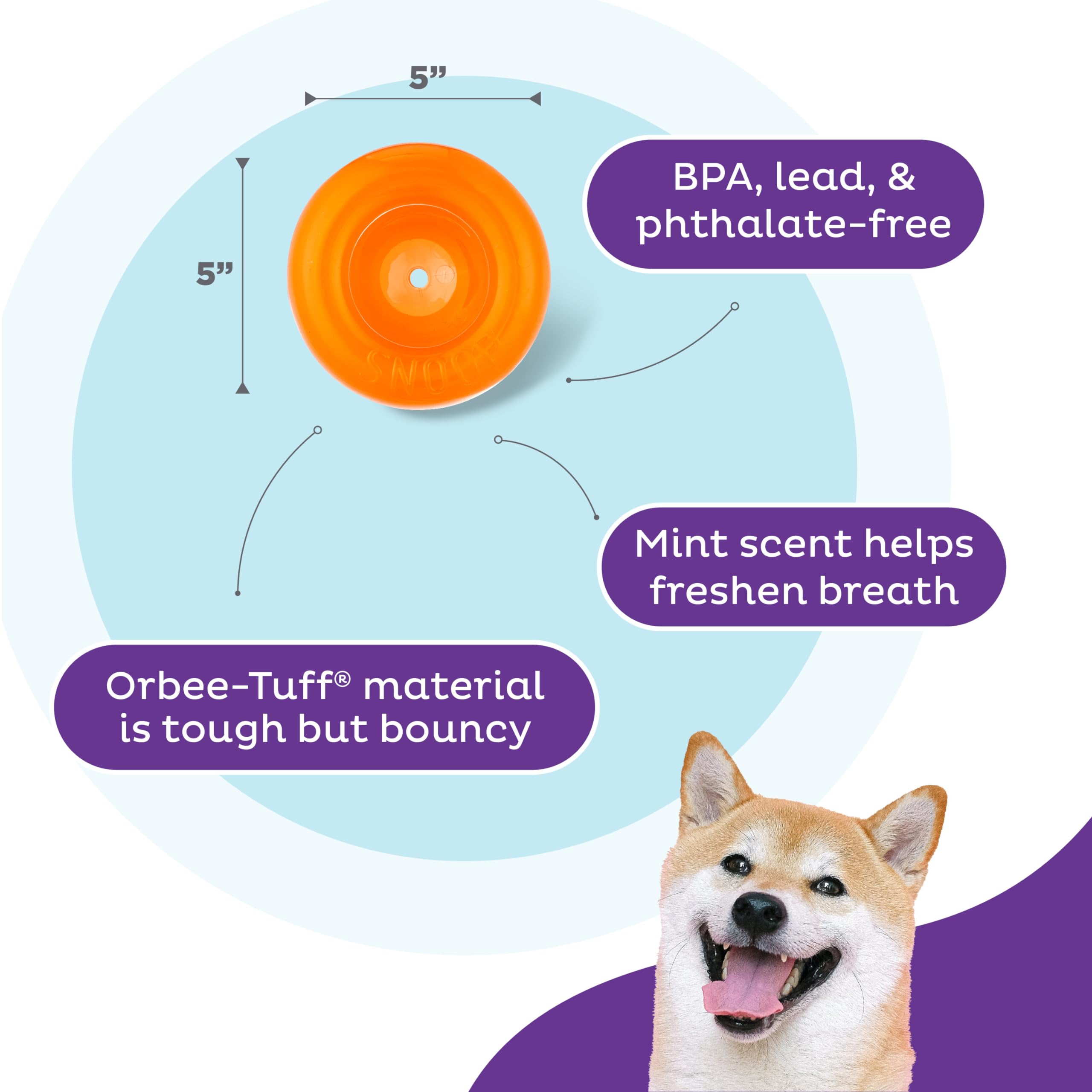 Outward Hound by Planet Dog Snoop Interactive Treat Dispensing Dog Toy, Large, Orange