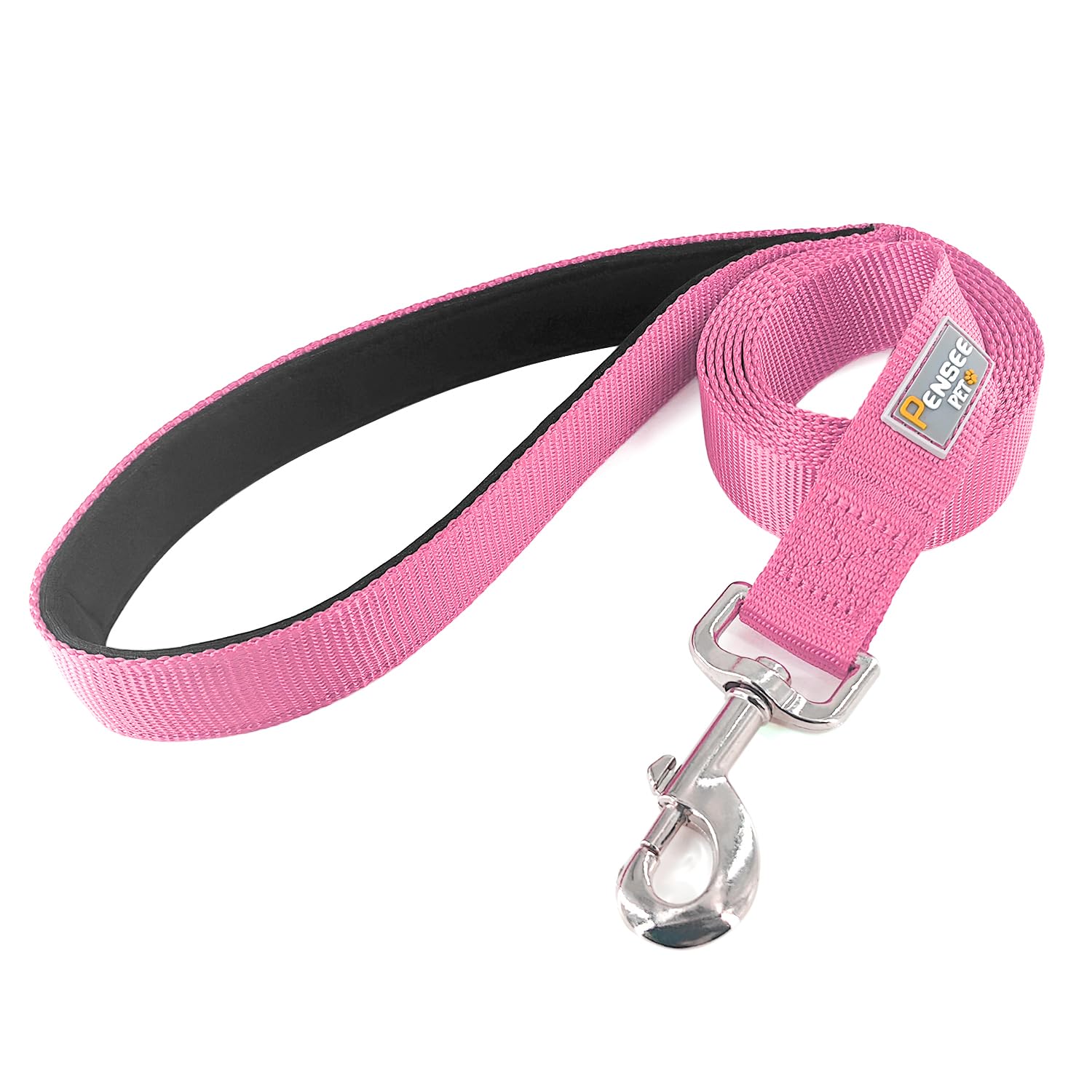 Penseepet Basic Dog Leashes 6 Ft Padded Handle Nylon Dogs Leashes For Small Dogs Pink