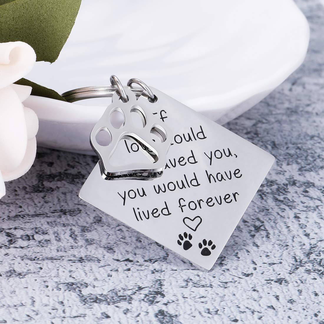 Pet Memorial Gift Keychain for Loss of Pet Dogs Cats Sympathy Gift for Friend Family Boss Remembrance Keyring Jewelry for Women