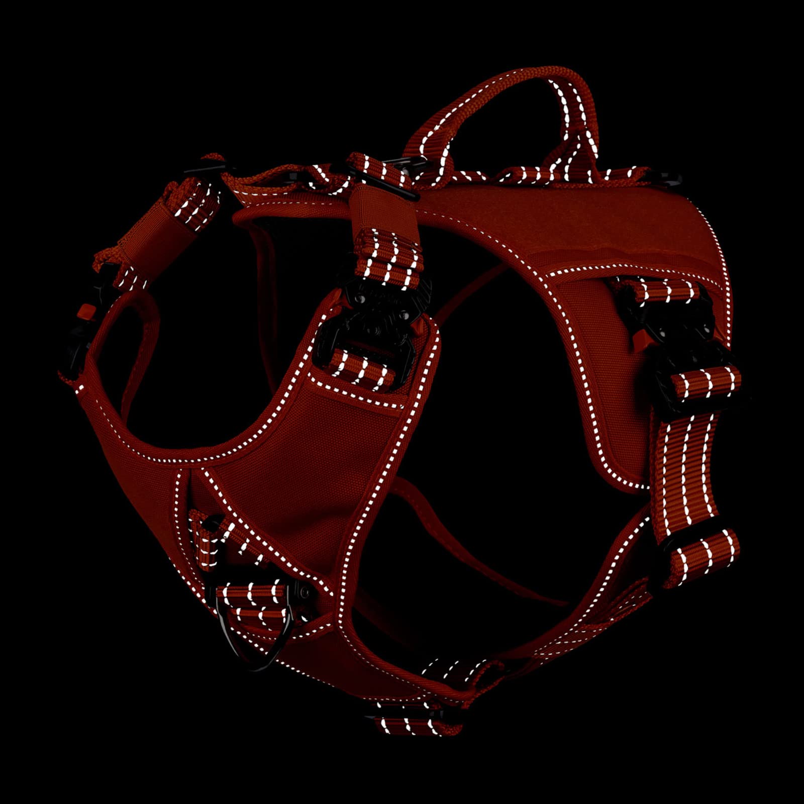 Icefang Gn8 Quick-Moving Tactical Dog Harness With Handle,Reflective In Training Walking K9 Vest,No-Pull Front Lead,5-Points Adjustable,Hook And Loop Panels (Elite Orange, Medium (Pack Of 1))