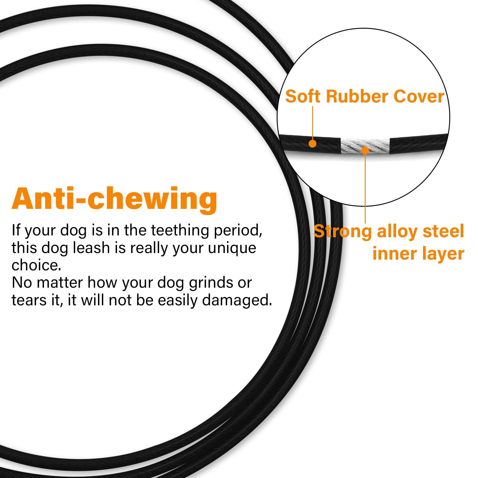 Zhoma Heavy Duty Dog Leashes With Chew Proof And Comfortable Padded Handle 4/5/6 Ft, Steel Metal Safety Lead Rope With Retractab