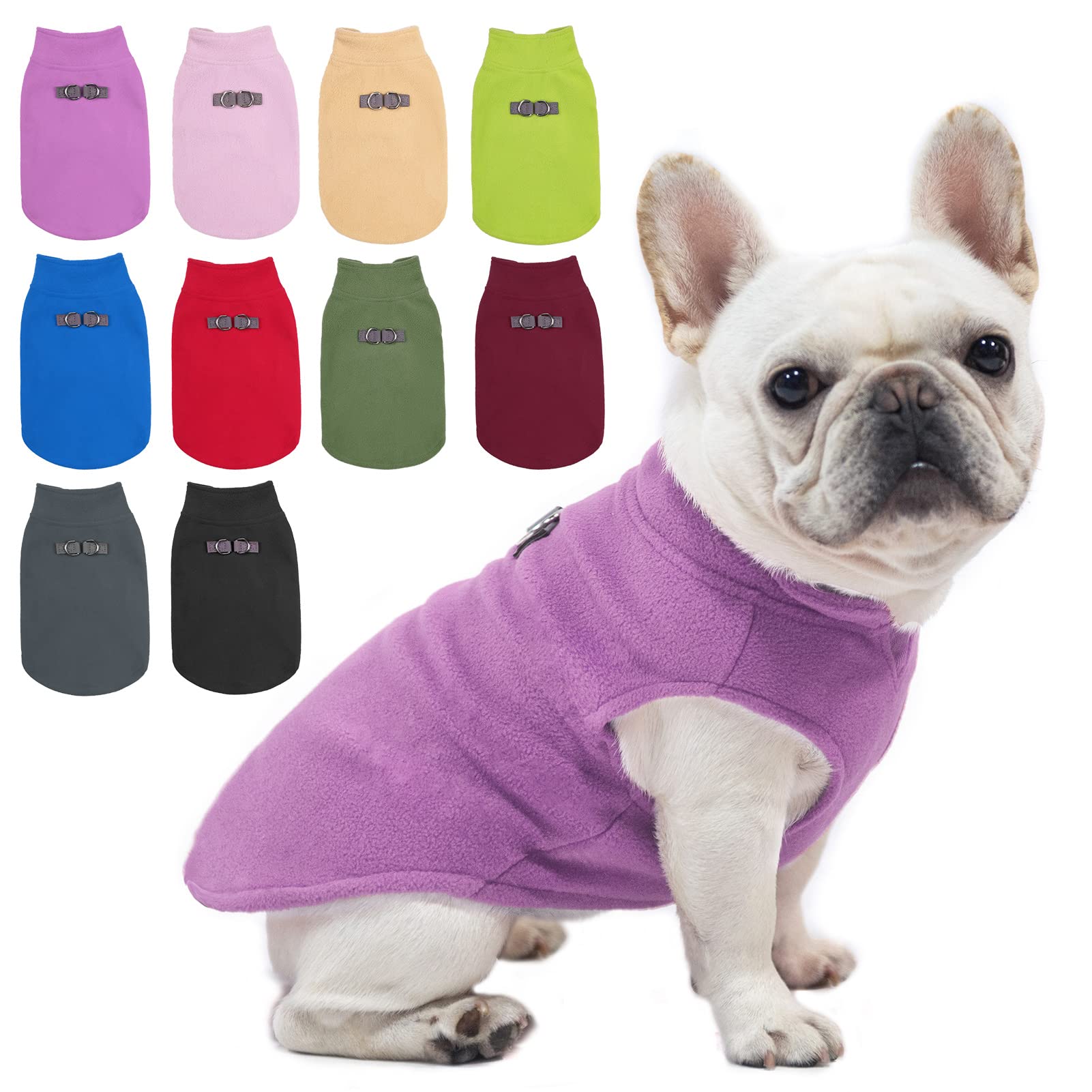 Beautyzoo Dog Fleece Vest Sweater Winter Jacket For Small And Medium Dogs With D-Ring Leash Cold Weather Coat Hoodie For Xs S M Dogs Boy Or Girls