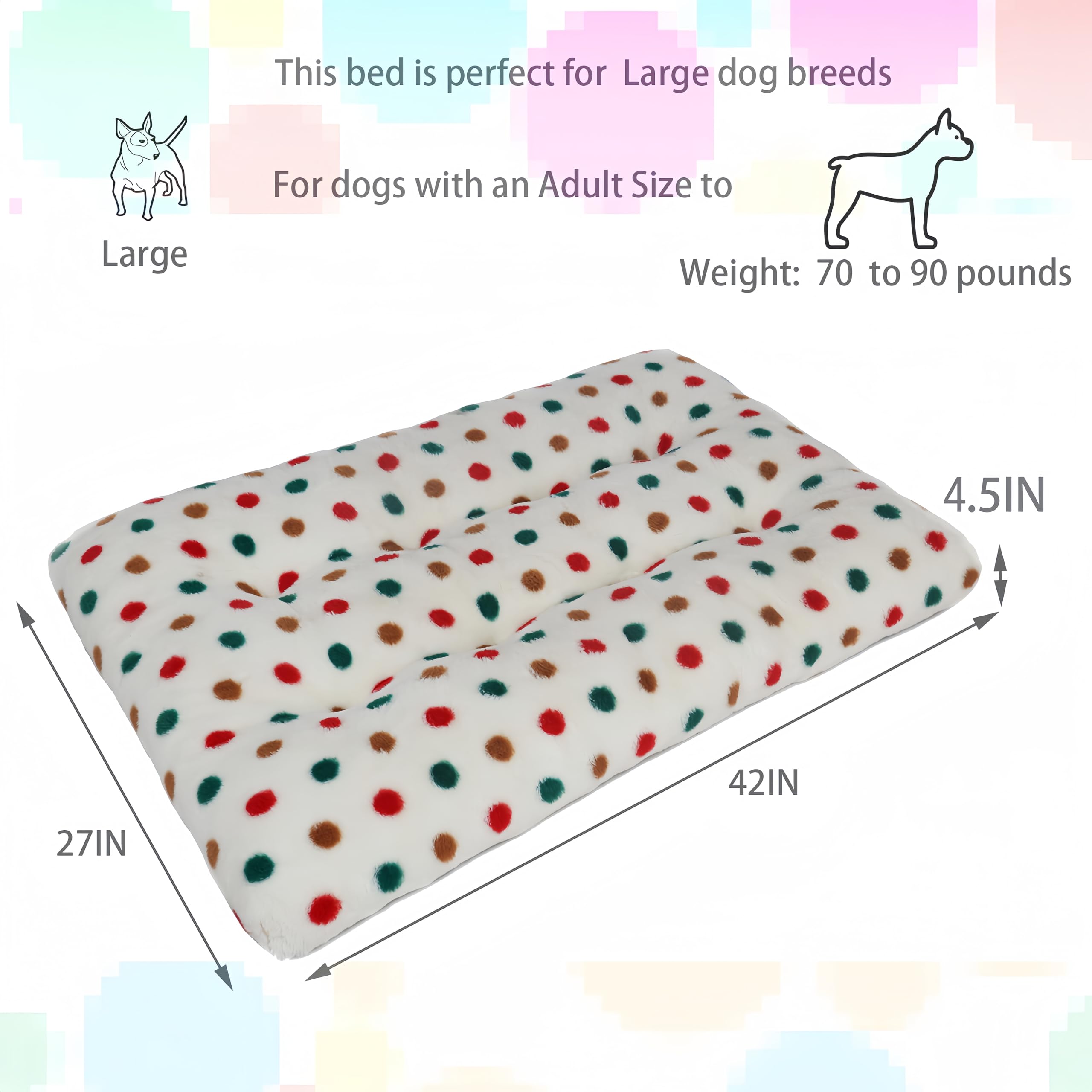 Aytupotin 42X28 Dog Crate Bed For Large Dogs, Machine Washable Soft Cushion Pad, Fits 42 Inch Crate, Supports Dogs Up To 90 Lbs,