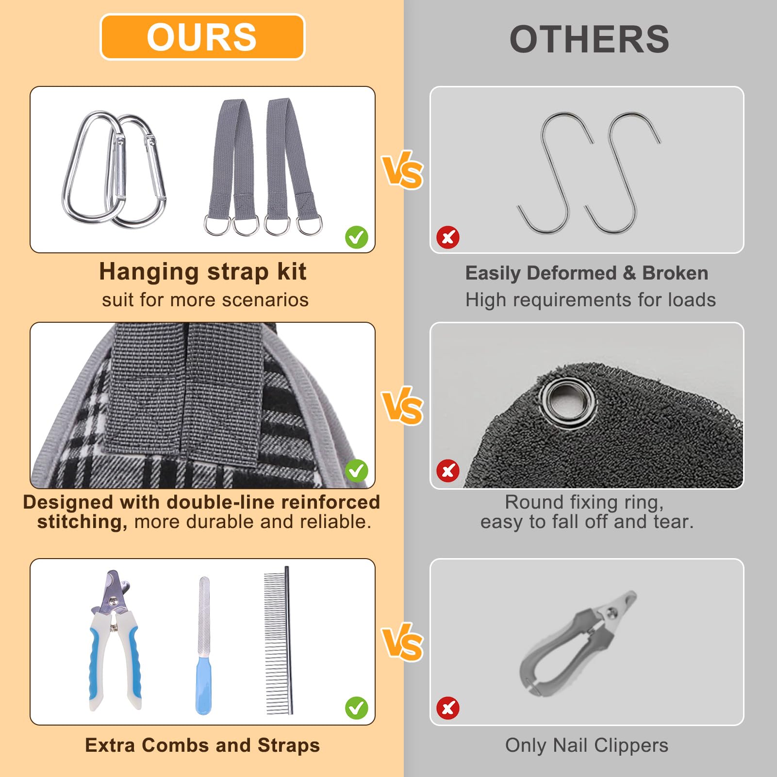 BEAUTYZOO Dog Grooming Hammock, Medium Dog Sling for Nail Trimming, Dog Hanging Harness for Claw Care with Thick Fabric Neck Sup