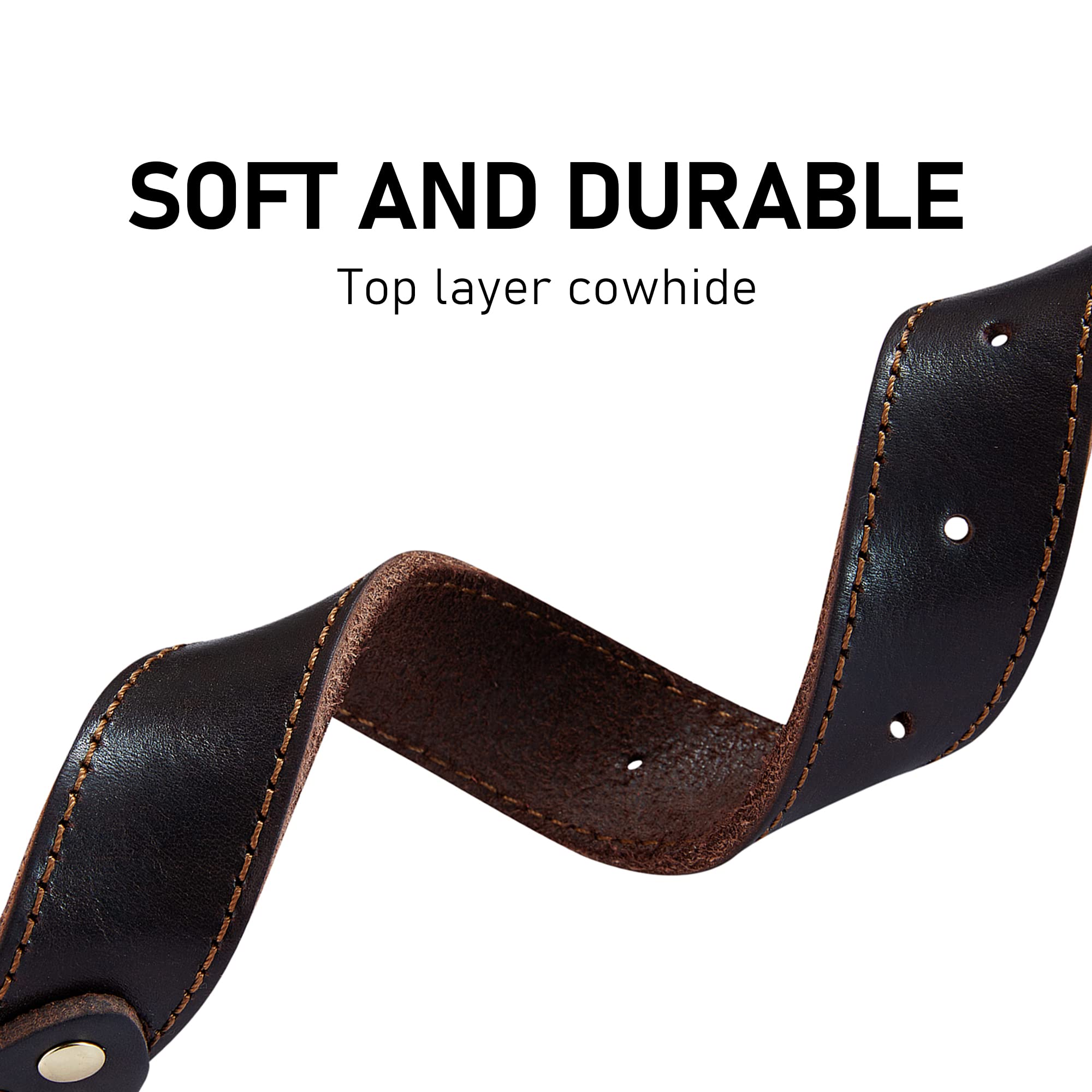 Daihaqiko Genuine Leather Dog Collar, Heavy Duty Dog Collar, Wide Dog Collar For Small Dog, Medium Dog, Large Dog And Extra Large Dog (Xl: 1.4' Wide For 18.6'-25.8' Neck, Single Stitch - Brown)