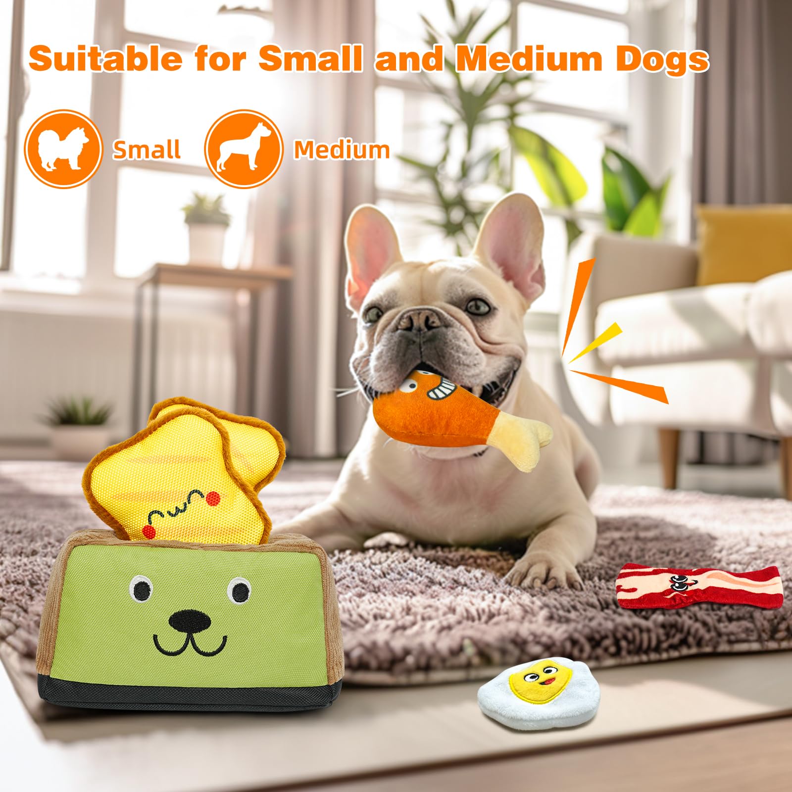 Lepawit Hide and Seek Dog Toys, Squeaky Interactive Puzzle Dog Toys for Boredom and Stimulation, Dog Enrichment Toys for Small a