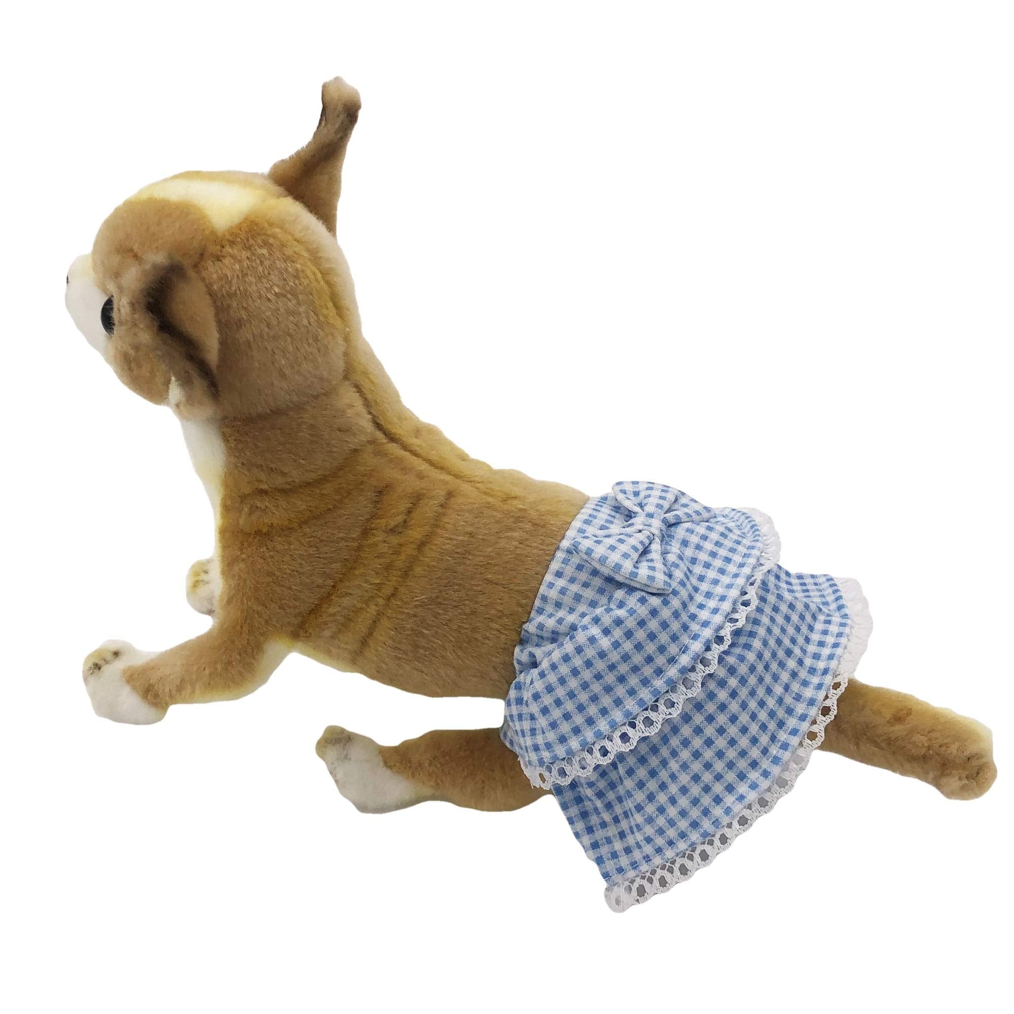Funnydogclothes Dog Skirt Diaper Female Sanitary Pant Dress Ruffles Cotton Small Pet Cat (Medium: Waist 8' - 10', Pack Of 3 Colors)