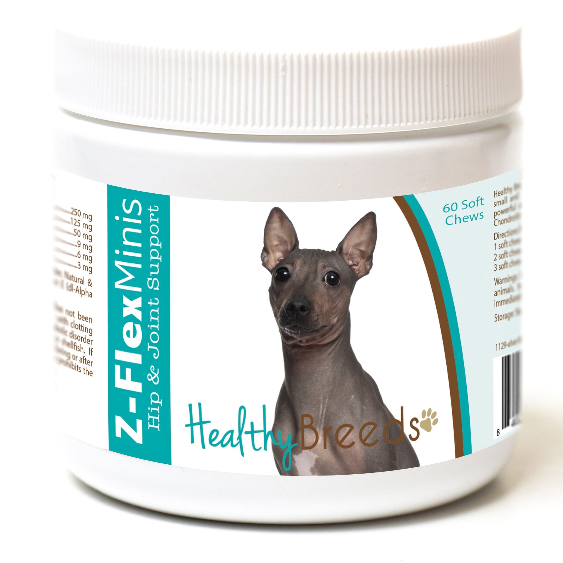 Healthy Breeds American Hairless Terrier Z-Flex Minis Hip and Joint Support Soft Chews 60 Count
