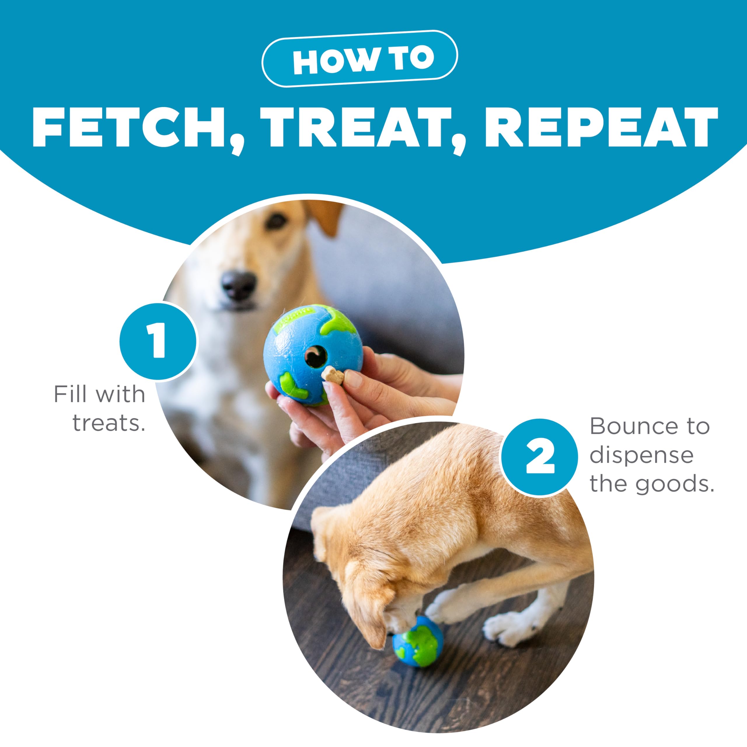Planet Dog Orbee-Tuff Planet Ball Blue/Green Treat-Dispensing Dog Toy, Small