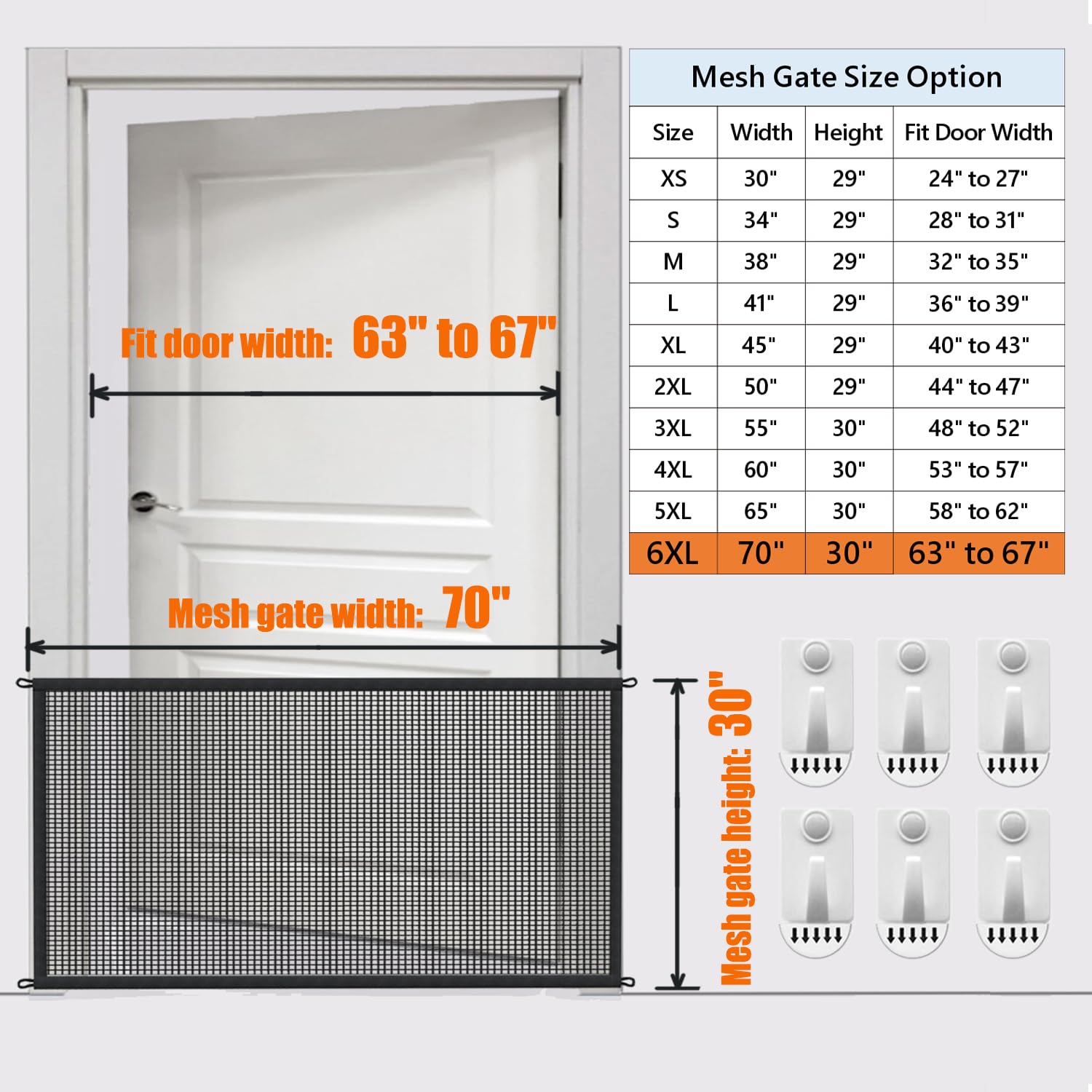 Dog Gate Indoor Pet Gates For Stairs: Dogs Screen Mesh Gate For The House Magic Gate For Kitchen Doorways Hallway Stairways Safety Porch Yard 30 Inch Tall, 70 Inch Wide