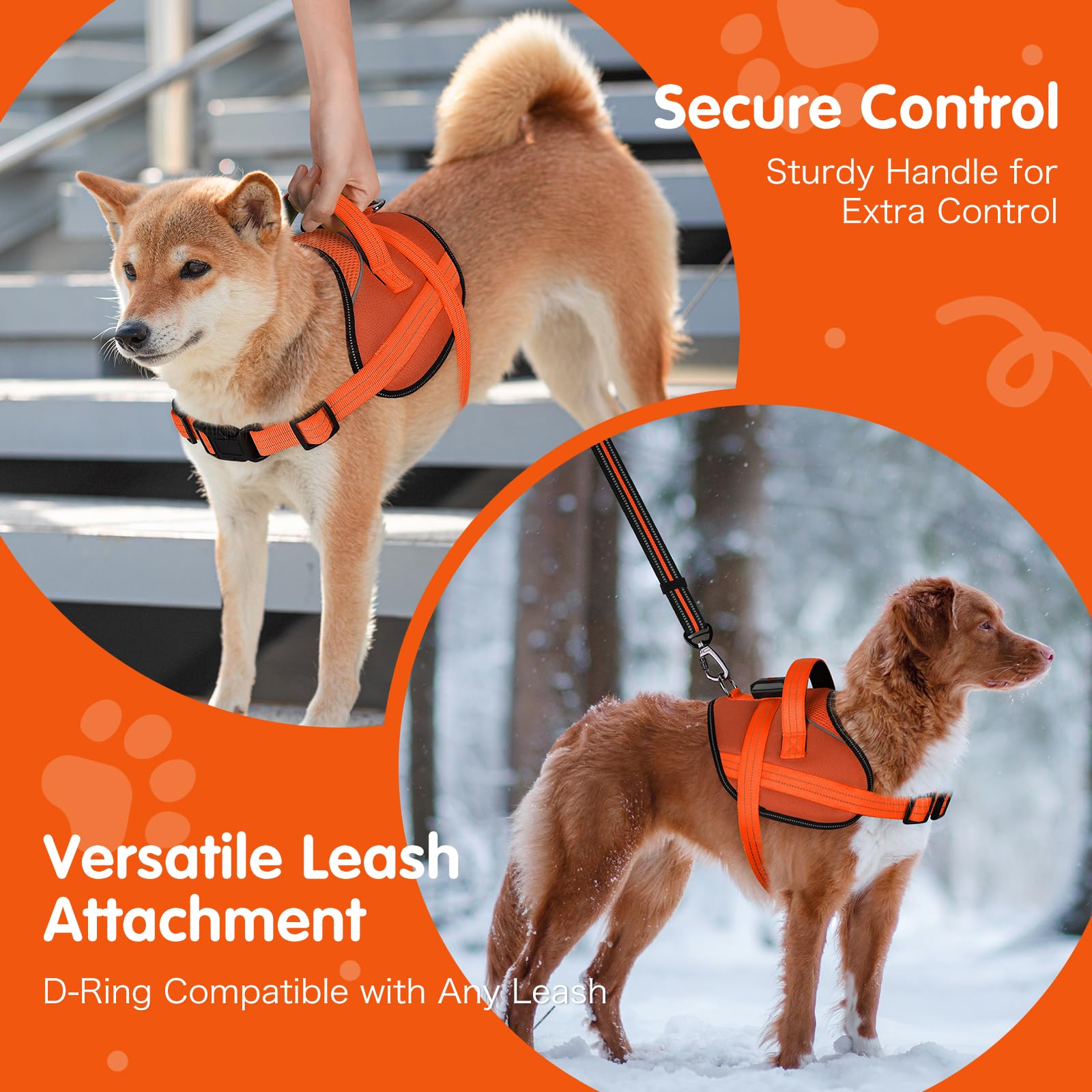 Light Up Dog Harness, No-Pull Led Dog Harness Rechargeable, Reflective Glow In The Dark Dog Vest Harness, Adjustable & Comfort P