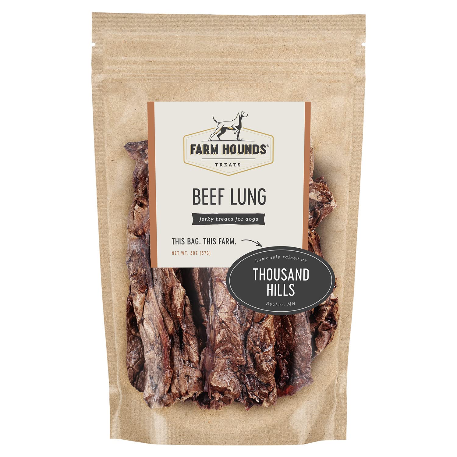 Farm Hounds - Beef Lung - Premium Natural Beef Lung Jerky for Dogs - Made from 100% Humanely Raised Cattle - Organ Treat - Great