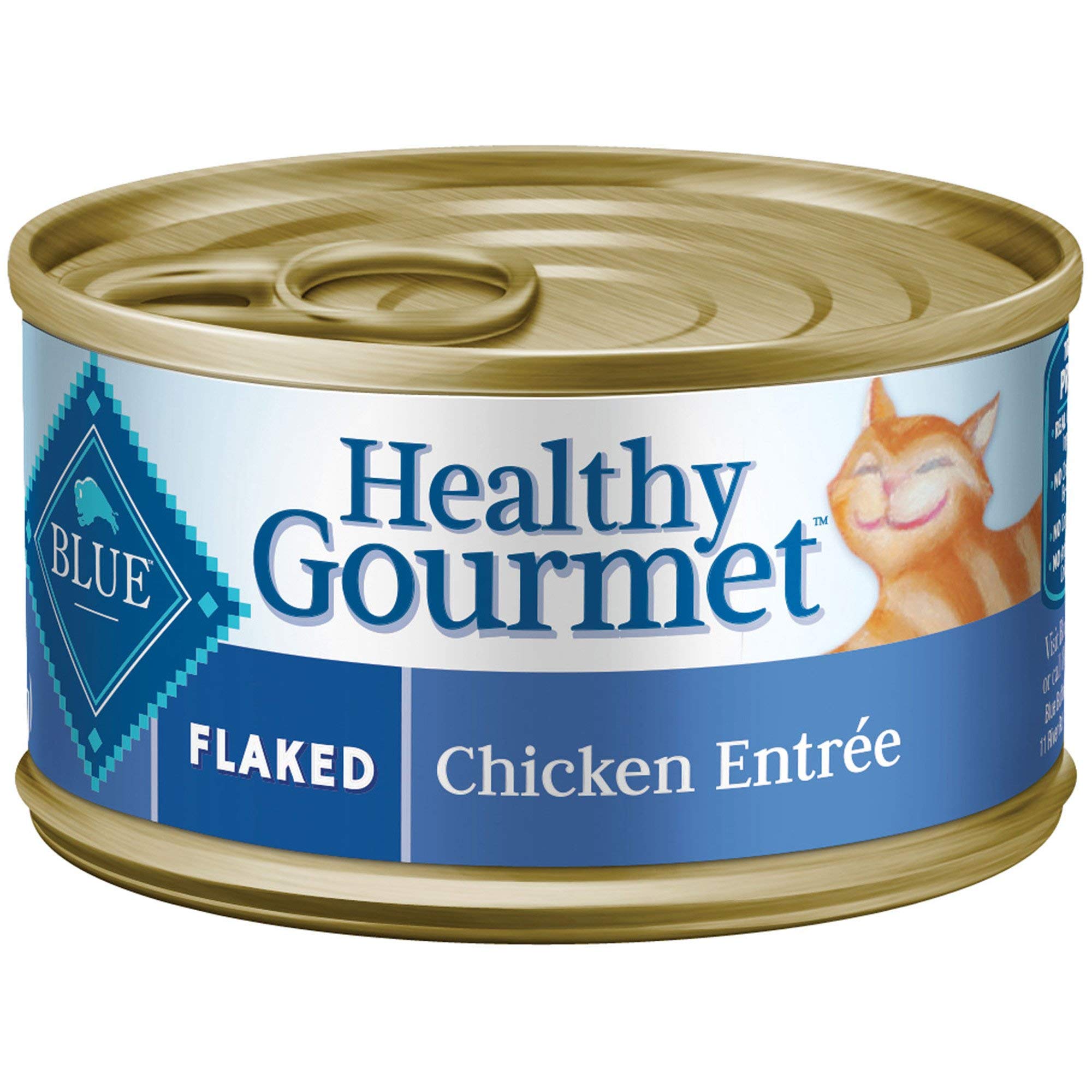 Blue Buffalo Healthy Gourmet Natural Adult Flaked Wet Cat Food Variety Pack Tuna, Chicken, Fish & Shrimp 3-Oz Cans (12 Count- 4