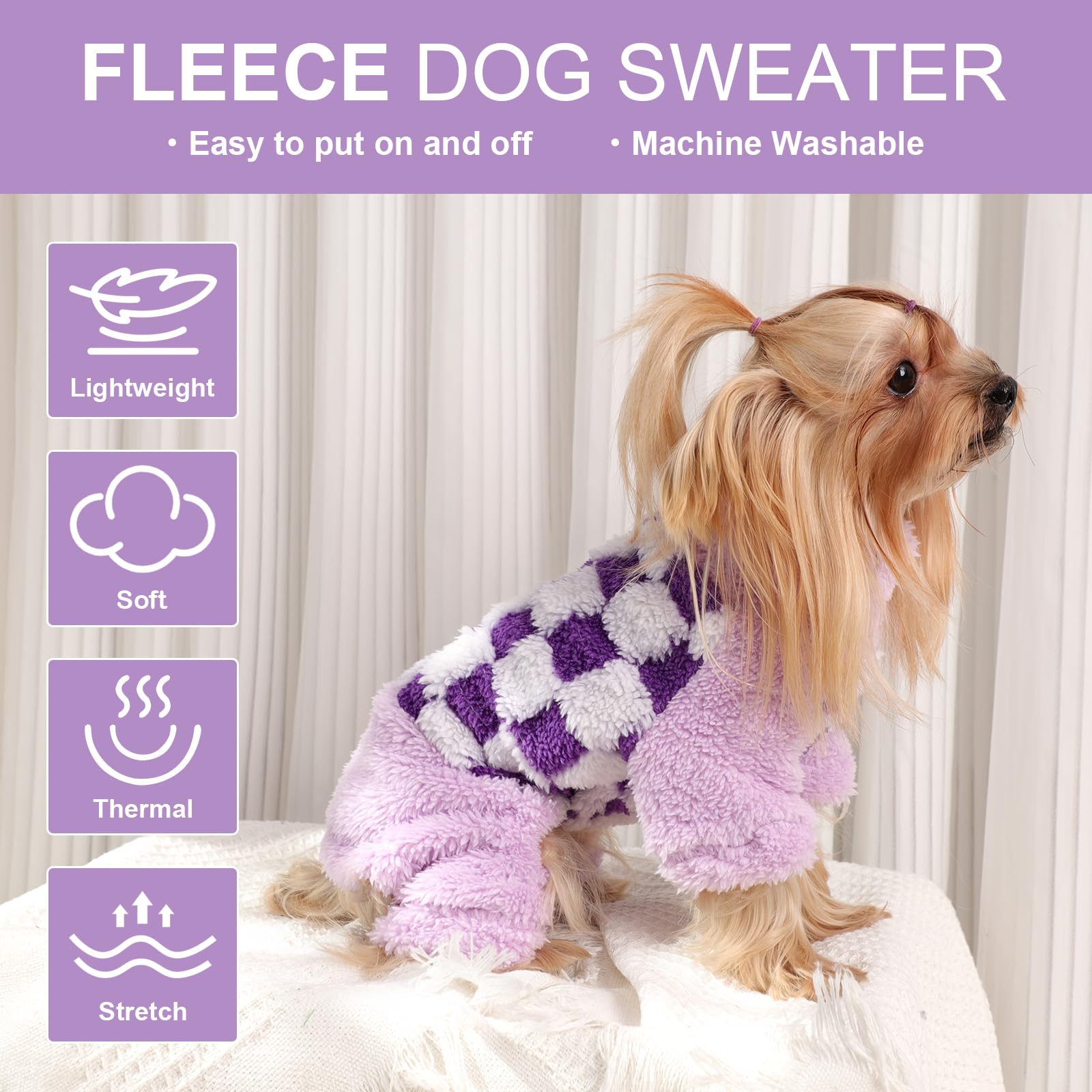 Dog Pajamas Pjs Spring Dog Sweaters for Small Dogs Warm Dog Sweater Chihuahua Pet Clothes Onesie Dog Coat for Yorkie Pet Jumpsui