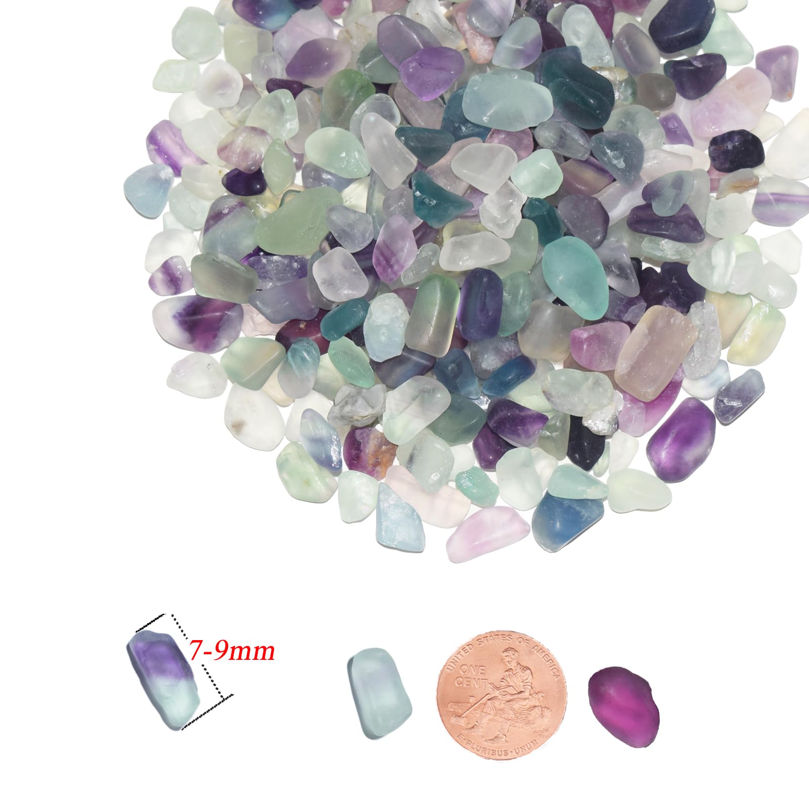KUKUBAGS 2 Lb/920g Pebbles for Indoor Plants, Bamboo, Crafts, 0.2-0.35 Small Plant Pebbles for Pots Indoor Drainage, Fluorite Cr