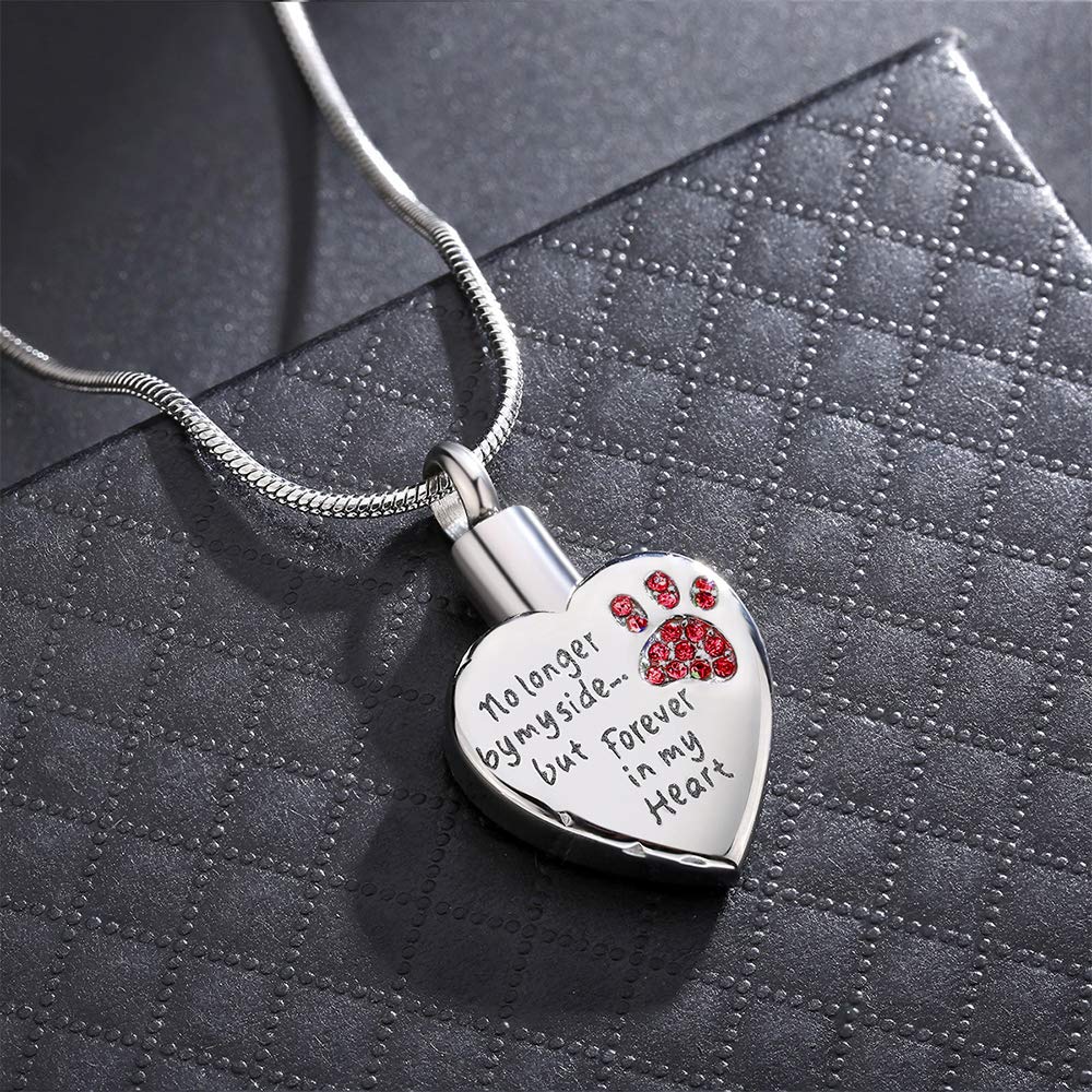 Rimzviux Pet Urns For Dog Ashes Cremation Jewelry For Ashes For Dog Cat Ashes Necklace Heart Locket Urn Necklace With Snake Chain (Rugby)