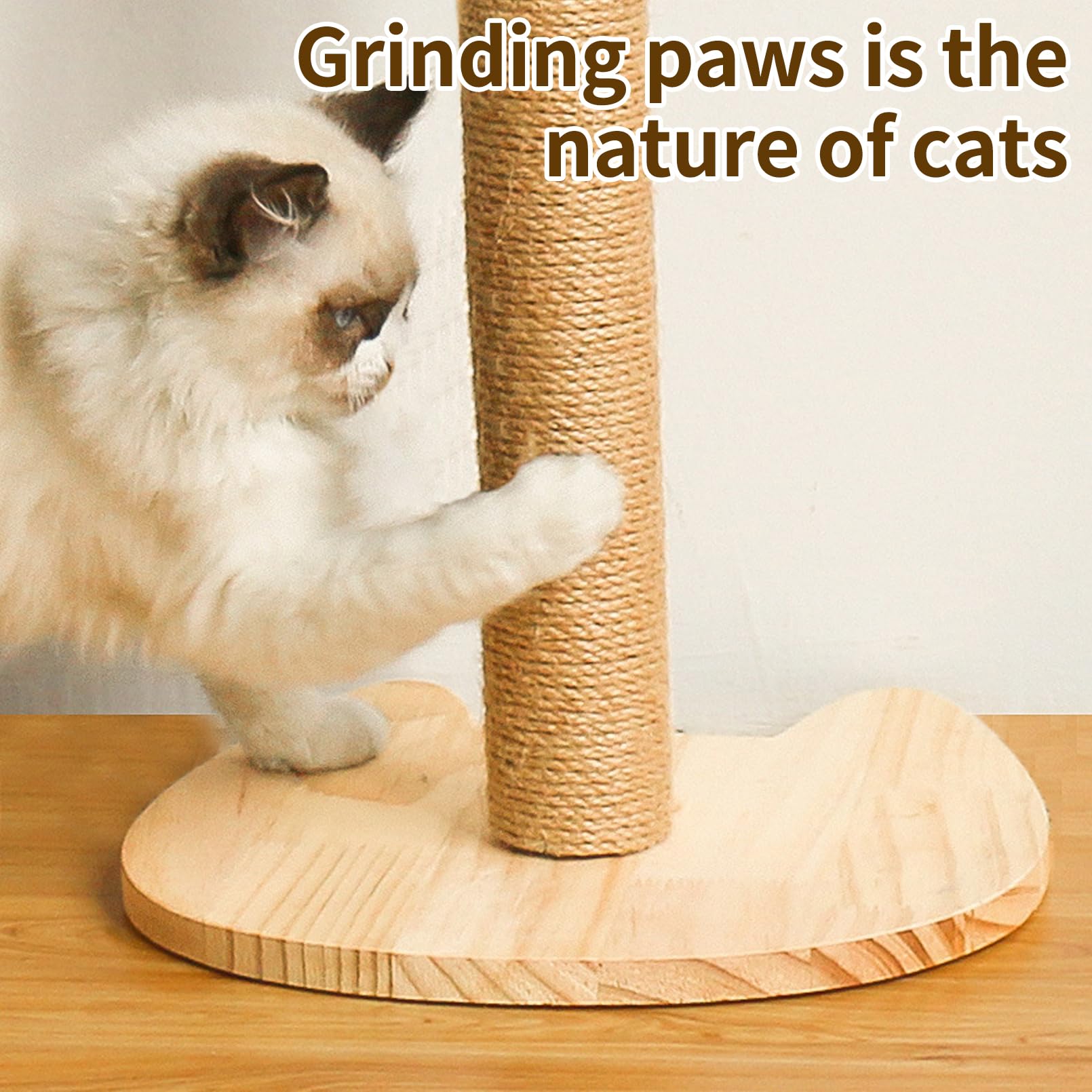 Fhiny 4Pcs Cat Scratching Post Replacement 15.7'' Natural Jute Spare Extension Scratch Post For Cats Tree Diy Craft Refill Pole