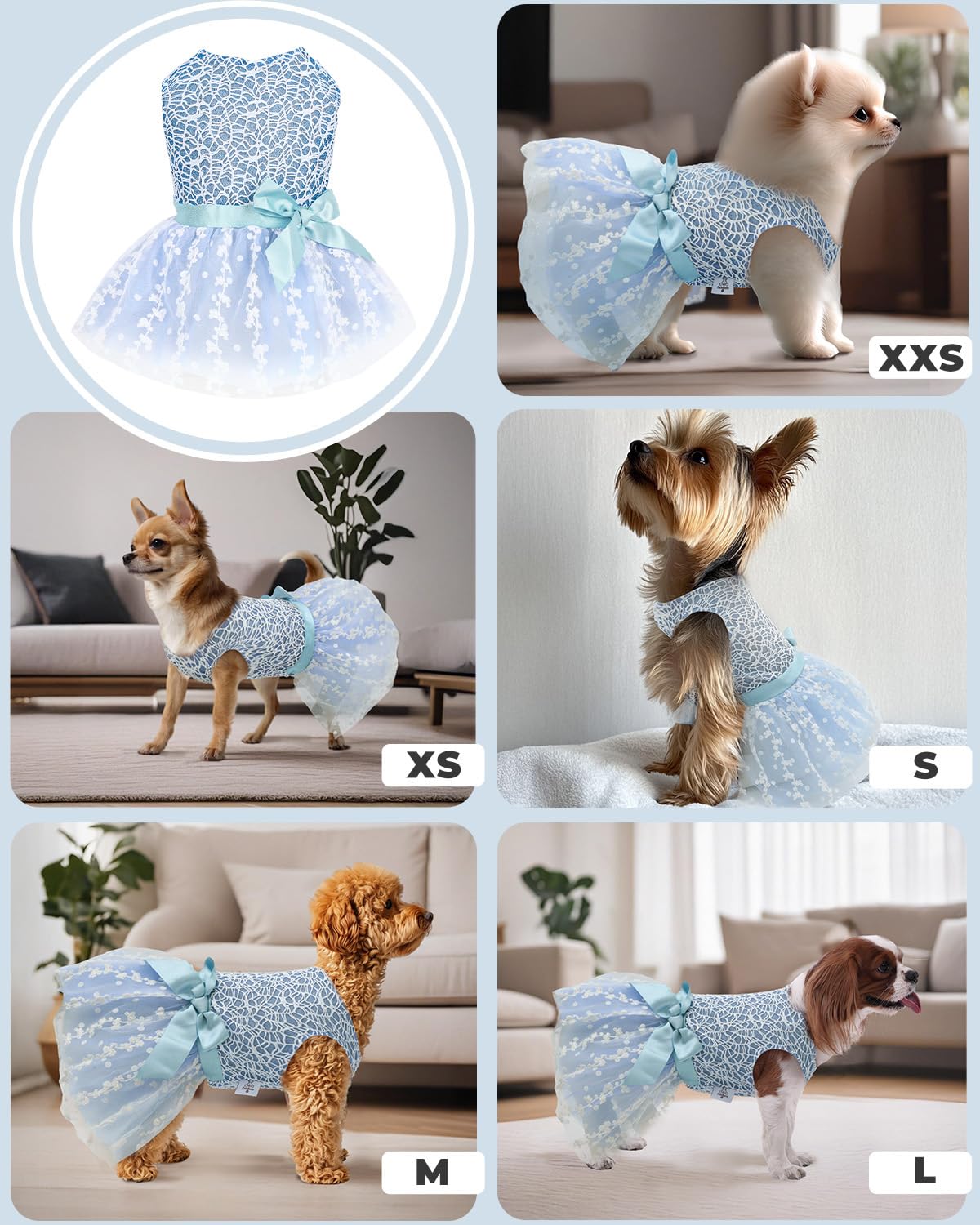 Cutebone Dog Birthday Dress Girl Puppy Skirt Tutu Cat Wedding Outfit Pet Party Clothes For Small Dogs Costume Dd22Xxs