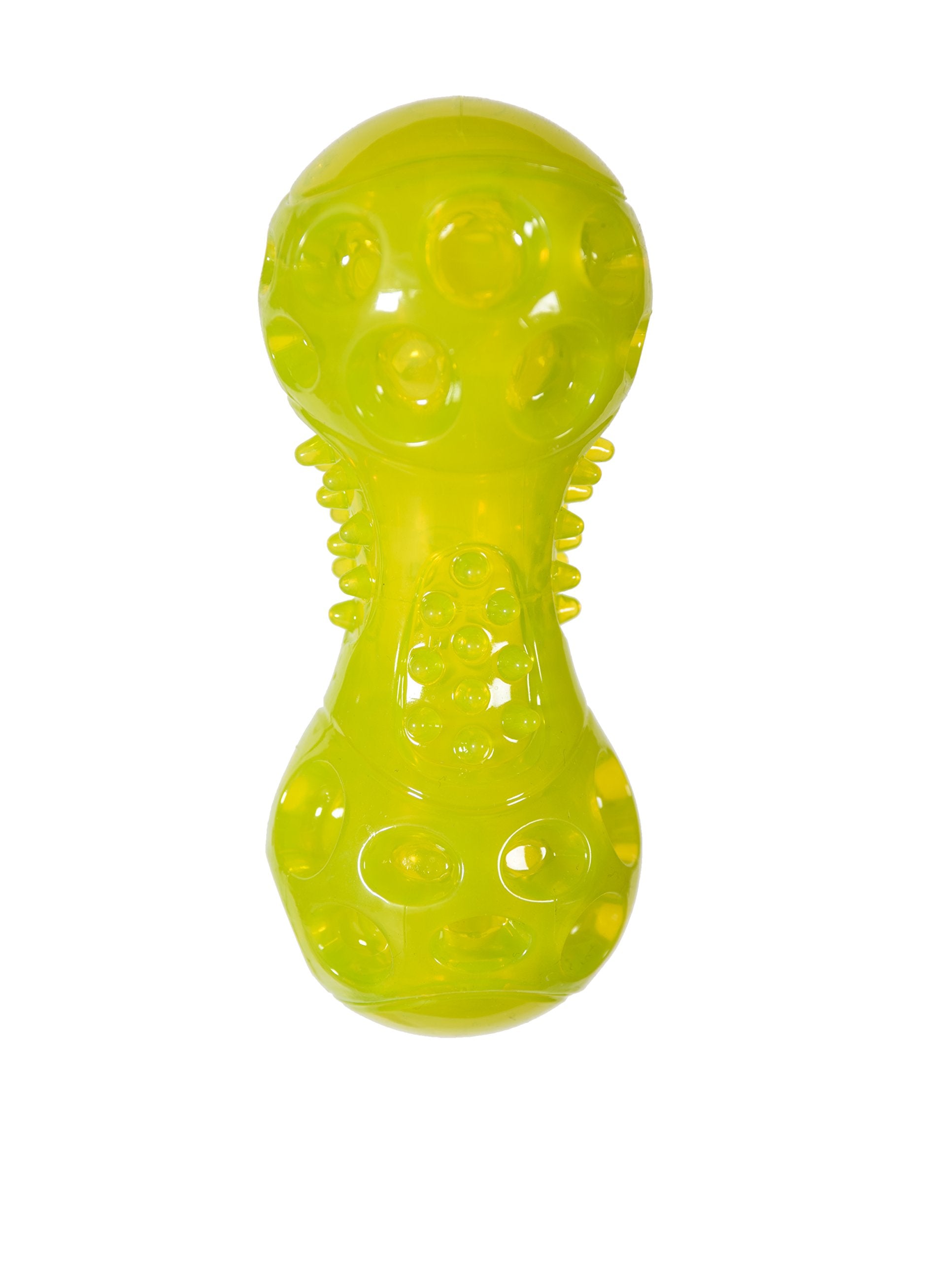 Chase n Chomp Durable TRP Squeaking Dumbbell Dog Toy, Large (Colors May Vary)