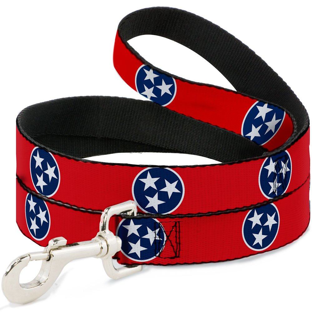 Dog Leash Tennessee Flag Stars Red White Blue 6 Feet Long 1.0 Inch Wide