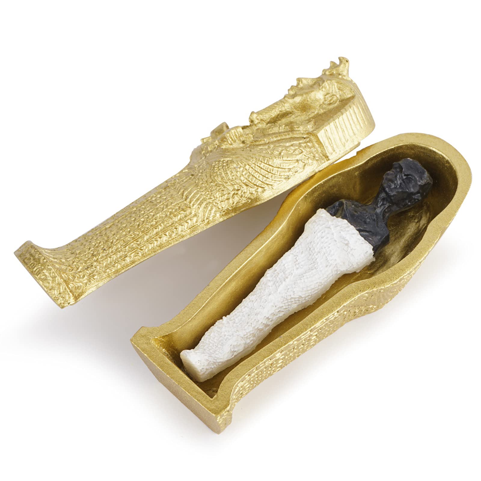 Kocris Casa Aquarium Mummy Gold Coffin Decorations Egypt Fish Reptile Turtle Tank D?or Ornament Pet Gold