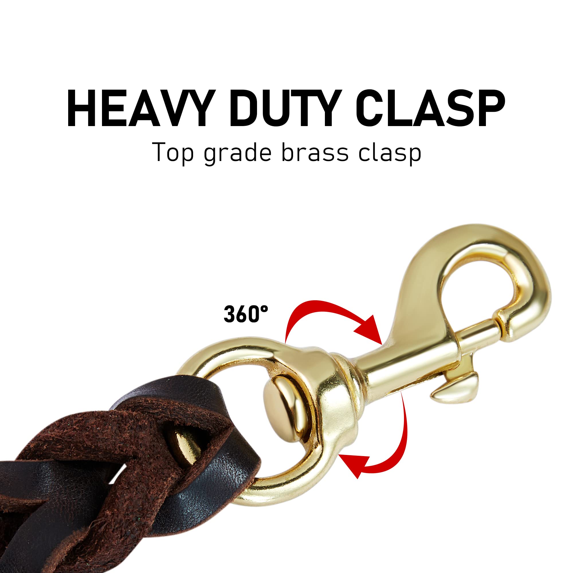 Daihaqiko Dog Leash Leather Dog Leash Braided 4Ft/6Ft Heavy Duty Training For Large Medium Small Breed Dog Brown Standard Pet Le