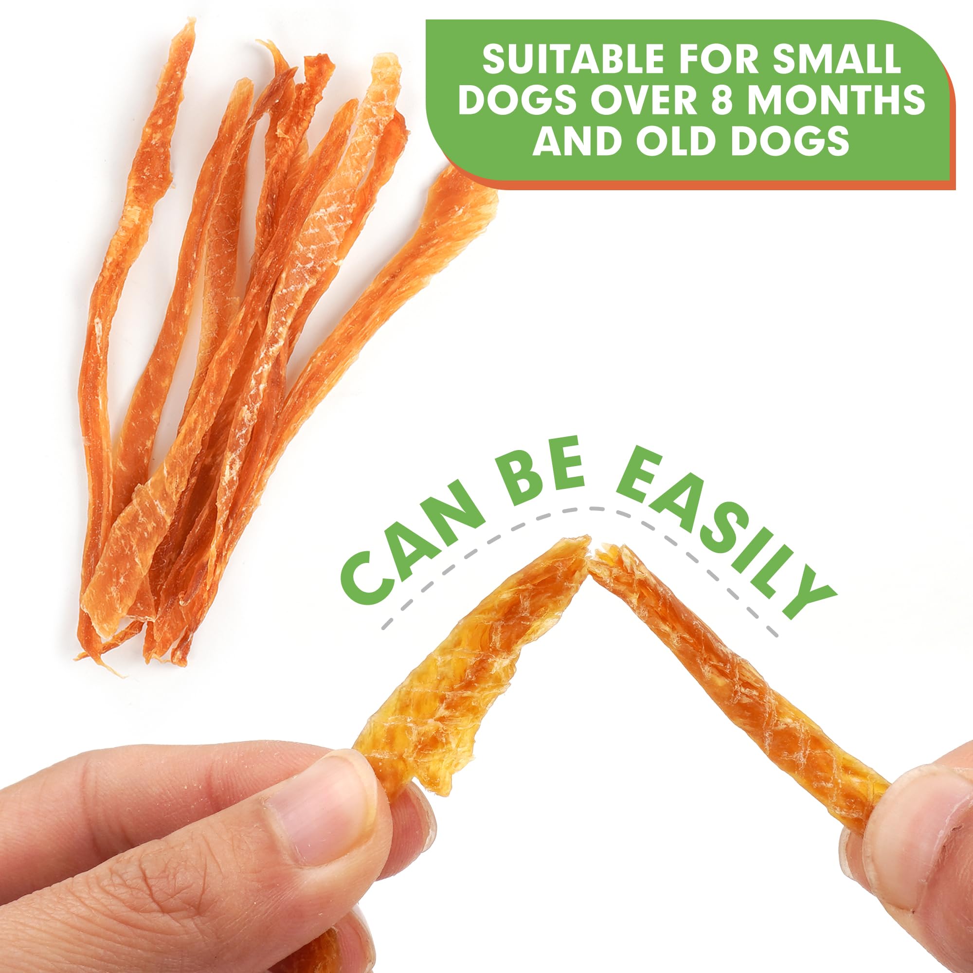 MON2SUN Dog Treats, Chicken Jerky Strips for Small Dogs, High Protein & Grain Free Snacks, Easy to Digest Training Treats (Chick