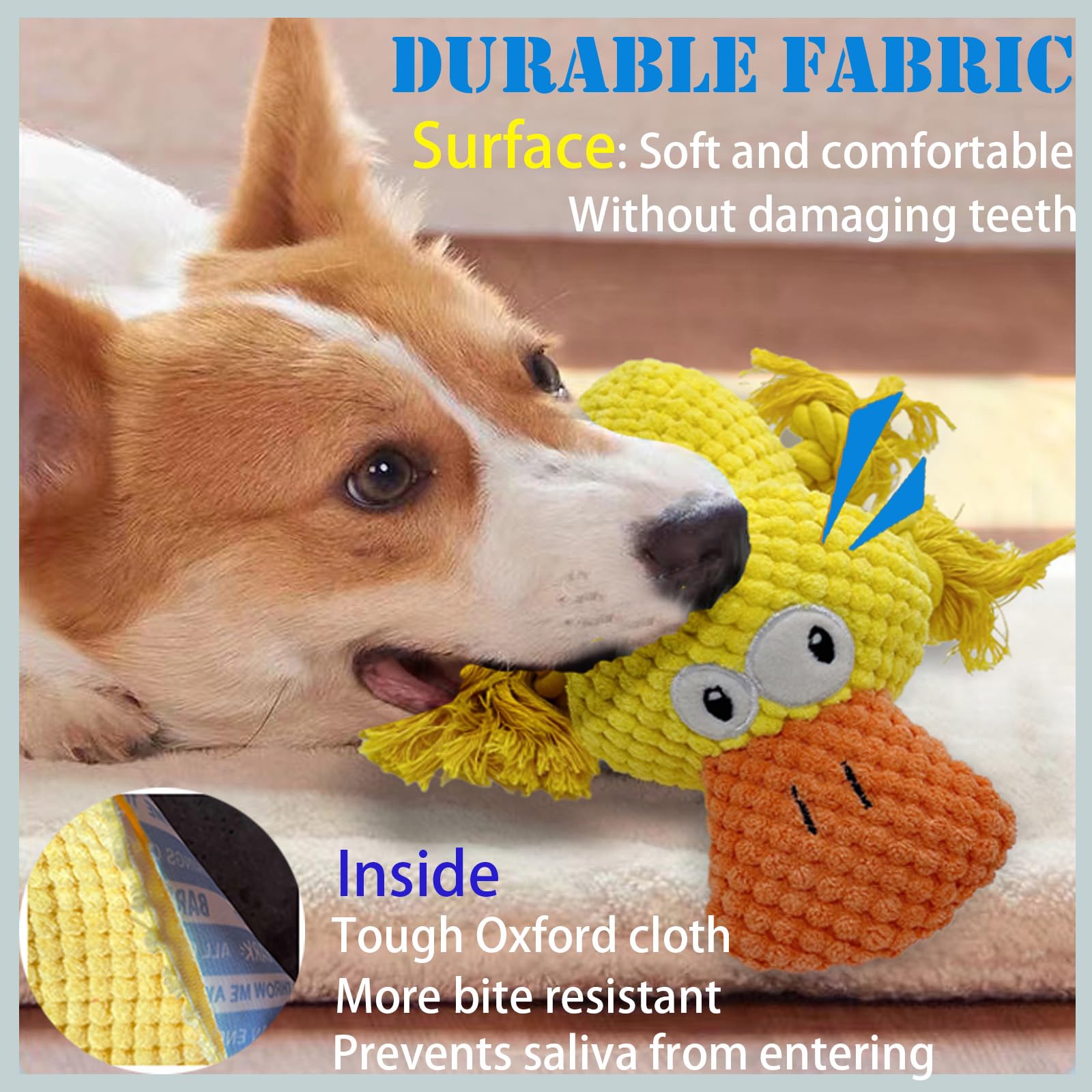 Indestructible Dog Squeak Toys For Big Dogs, Durable Chew Toys For Aggressive Chewers, Tough Stuffed Animals, Toys With Cotton M