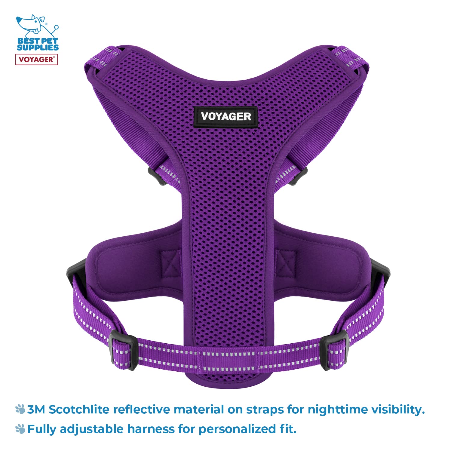 Air Frontier Mesh Dog Harness With And Reflective Dog Leash Set, Reflective Stitching, And Lightweight Breathable No-Pull Design, Adjustable Neck And Chest Straps For Small To Large Breeds - Ppw, S