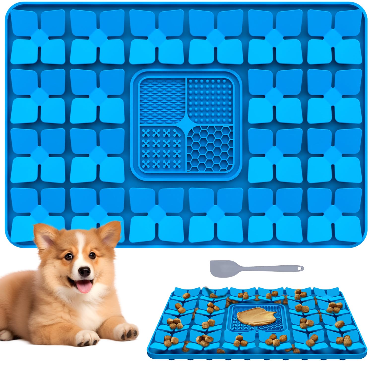 Silicone Snuffle Mat For Dogs, Interactive Slow Feeder Lick Mat, Encourages Natural Foraging, Stress Relief, Smell Training, Wit