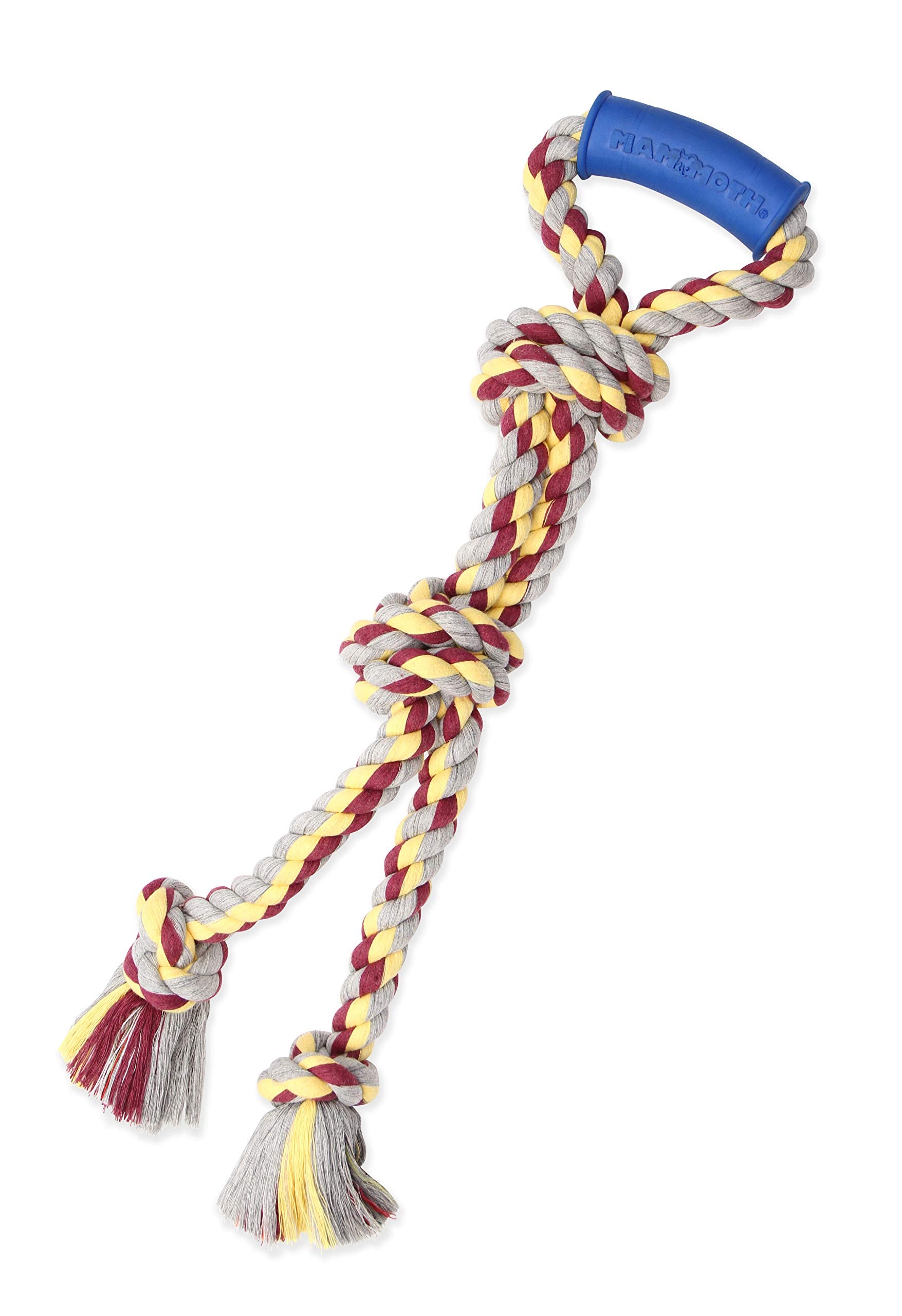 Mammoth Pet Products 43720077: Color Twin Tug Toy With Rubber Handle, Lg