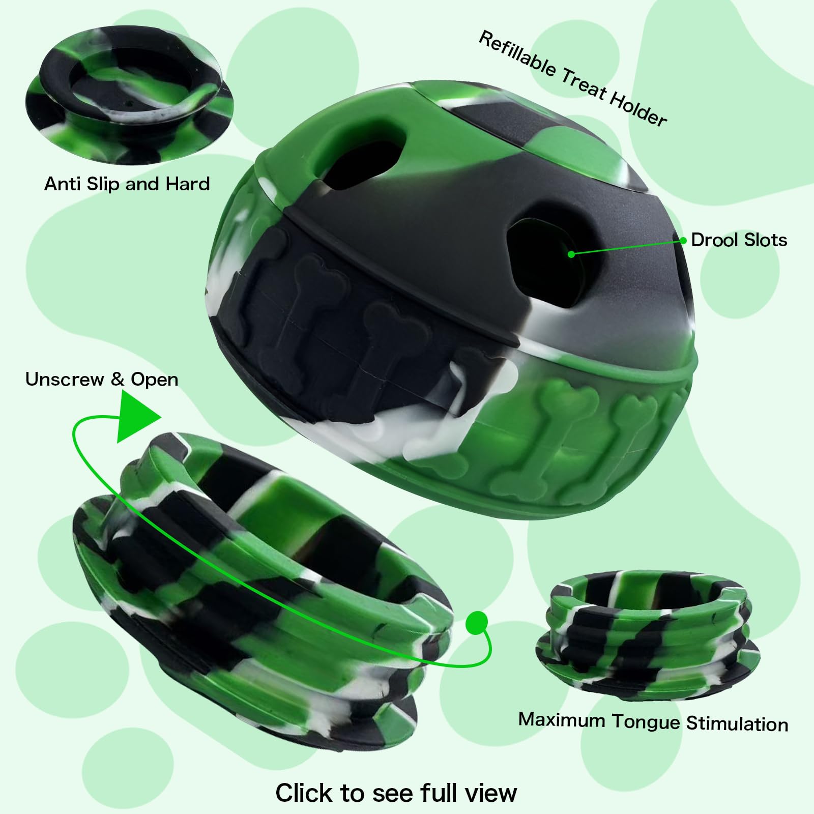 Korfrad Interactive Dog Licking Toy - Freezable Fillable, Slow Feeding Puzzle Ball, Relieves Boredom and Stimulates Intelligence