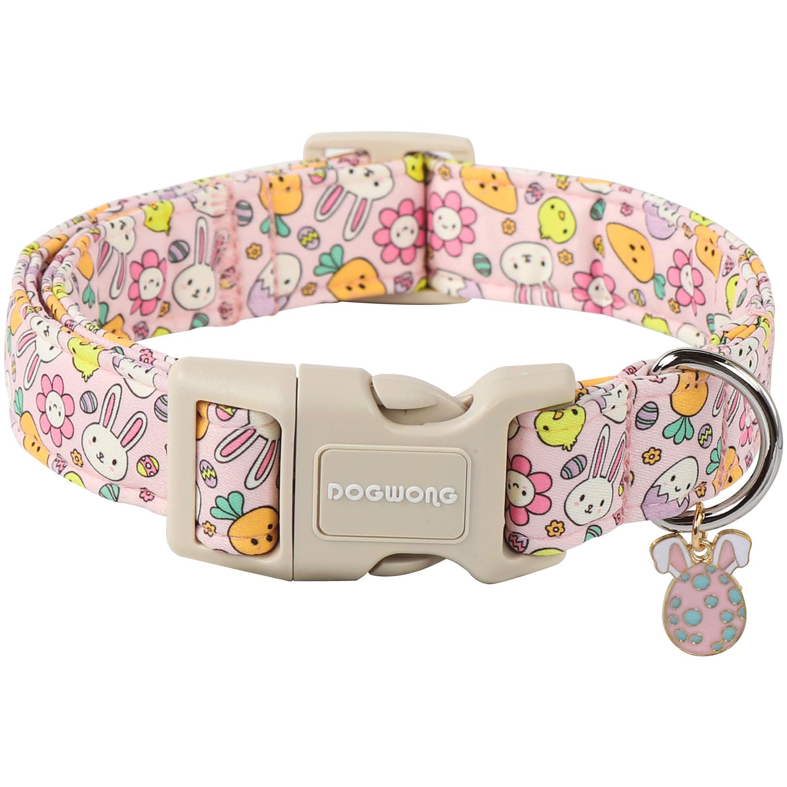 Dogwong Easter Dog Collar, Cute Egg Bunny Dog Collars, Adjustable Easter Pet Collars Design Dog Collar With Quick Release Buckle