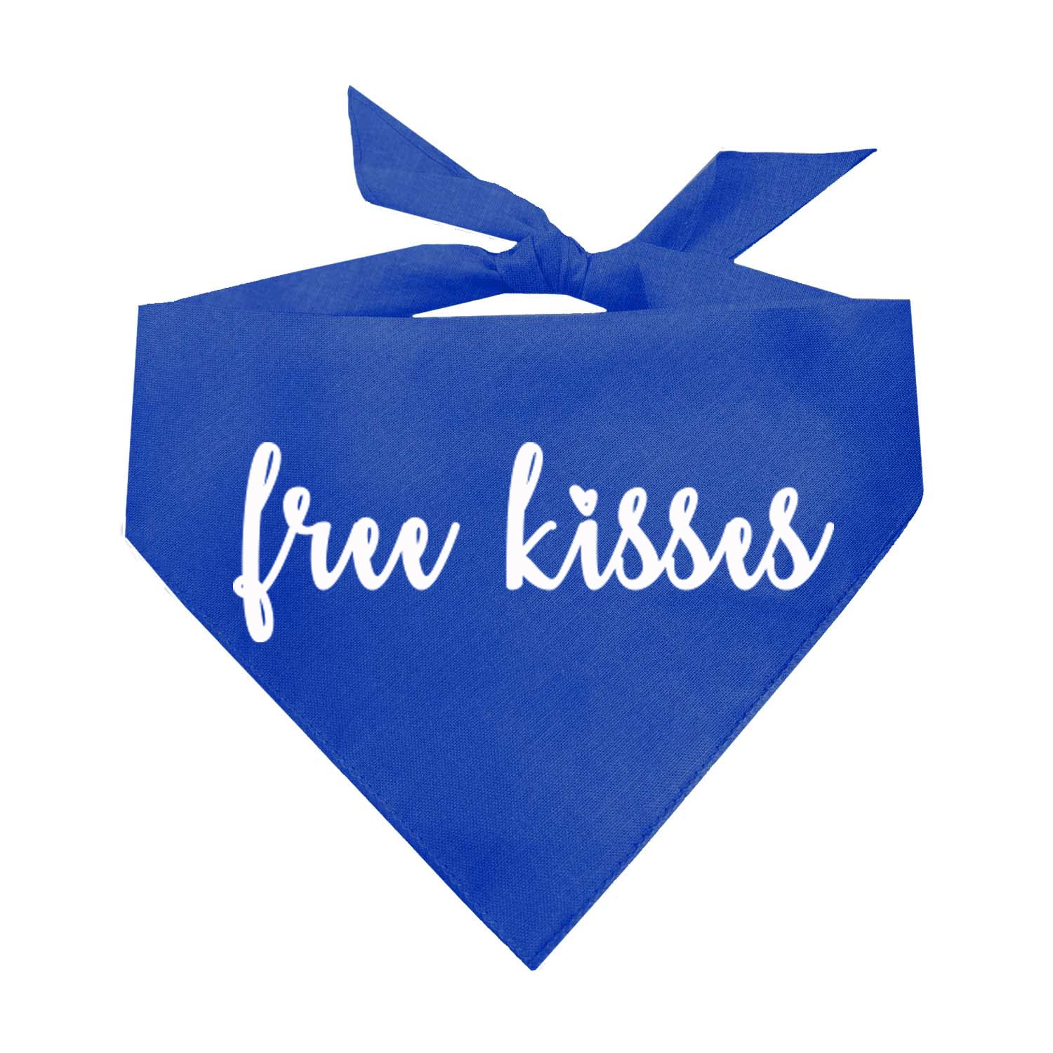 Free Kisses Valentine'S Day Dog Bandana (36 Royal, X-Small)
