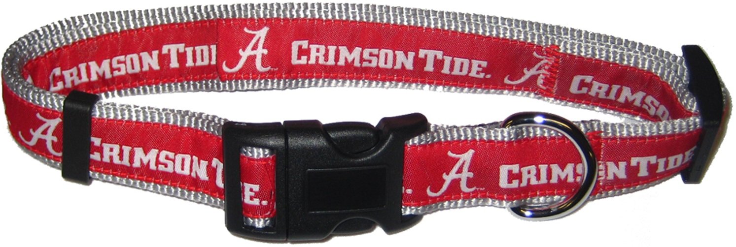Pets First Collegiate Pet Collar Old Version Alabama Crimson Tide Dog Collar, Size Large. Best Sports Team Collar For Dogs & Cats. A Shiny & Colorful Dog & Cat Collar Licensed By The Ncaa