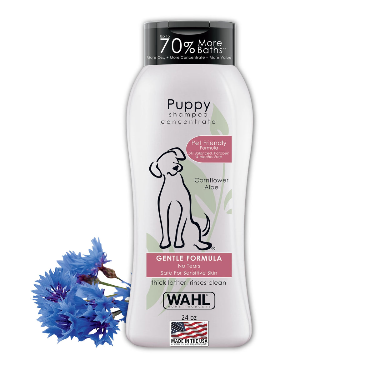 Wahl Usa Gentle Puppy Shampoo For Pets – Cornflower & Aloe For Grooming Dirty Dogs - 24 Oz - Model 820002A