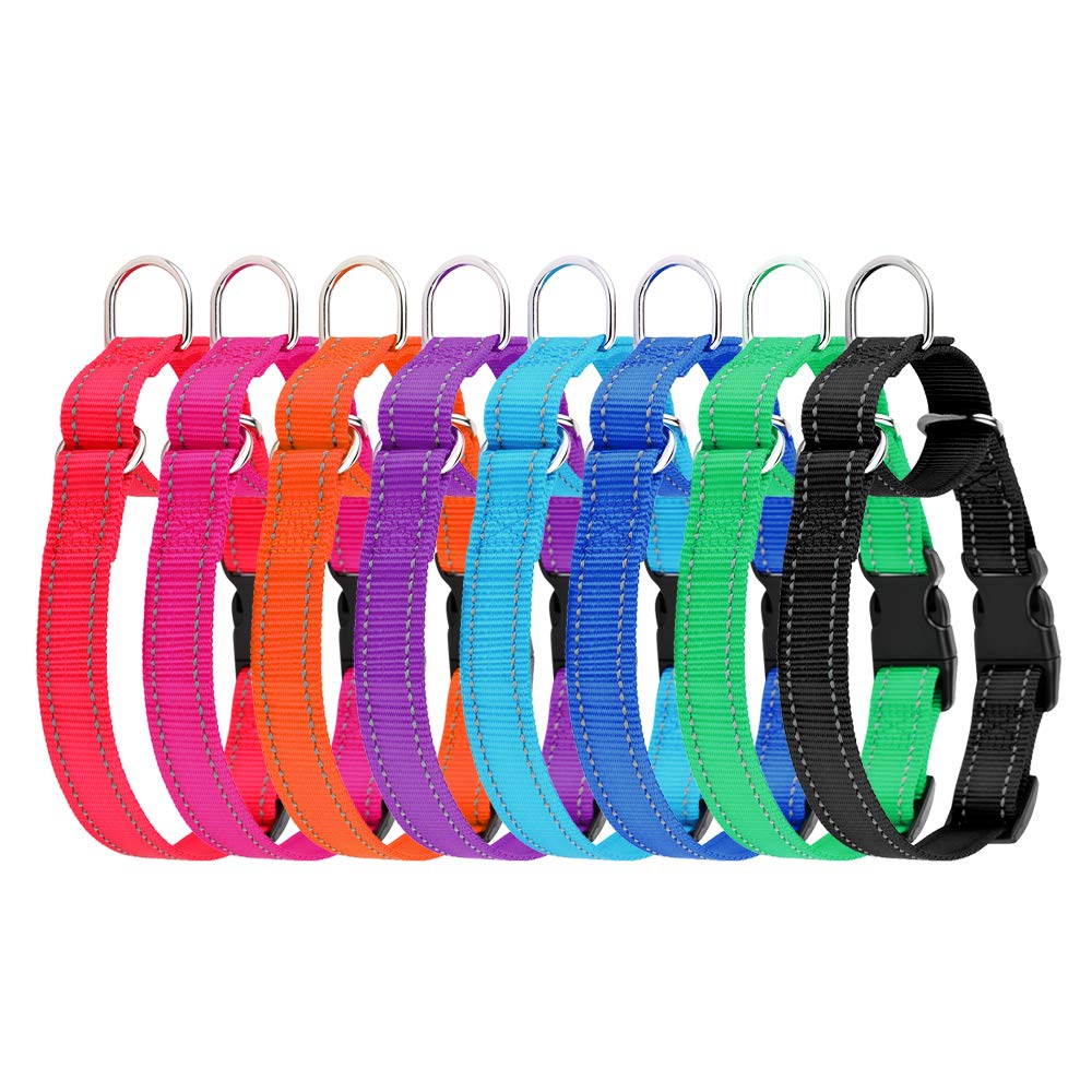 Plutus Pet Reflective Martingale Collar With Buckle - Durable And Adjustable Training Collar For No Pulling, Dog Choker Collar For Small Medium Large Dogs, Navy Blue, M