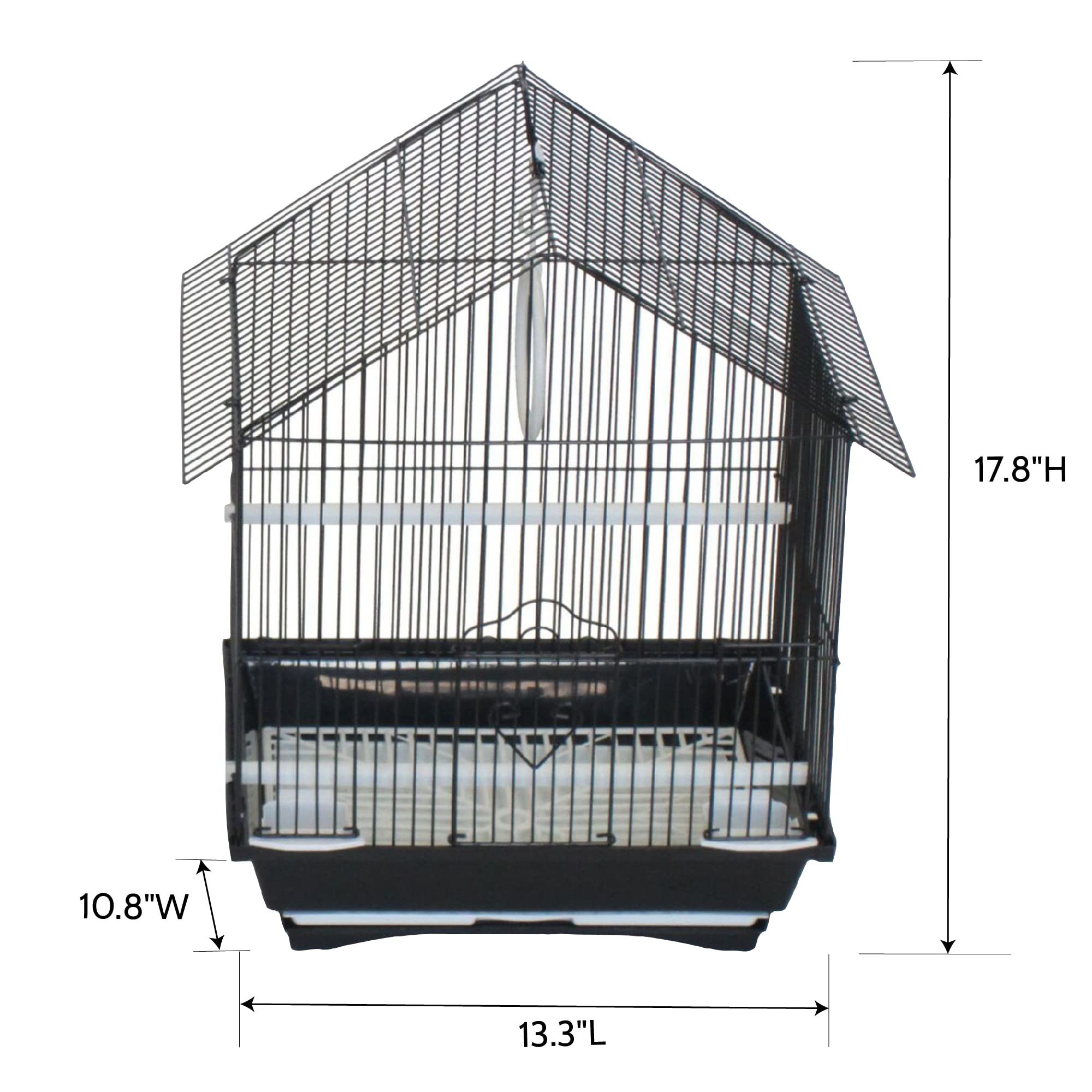 Yml A1314Mblk House Top Style Small Parakeet Cage, 13.3'' X 10.8'' X 17.8''