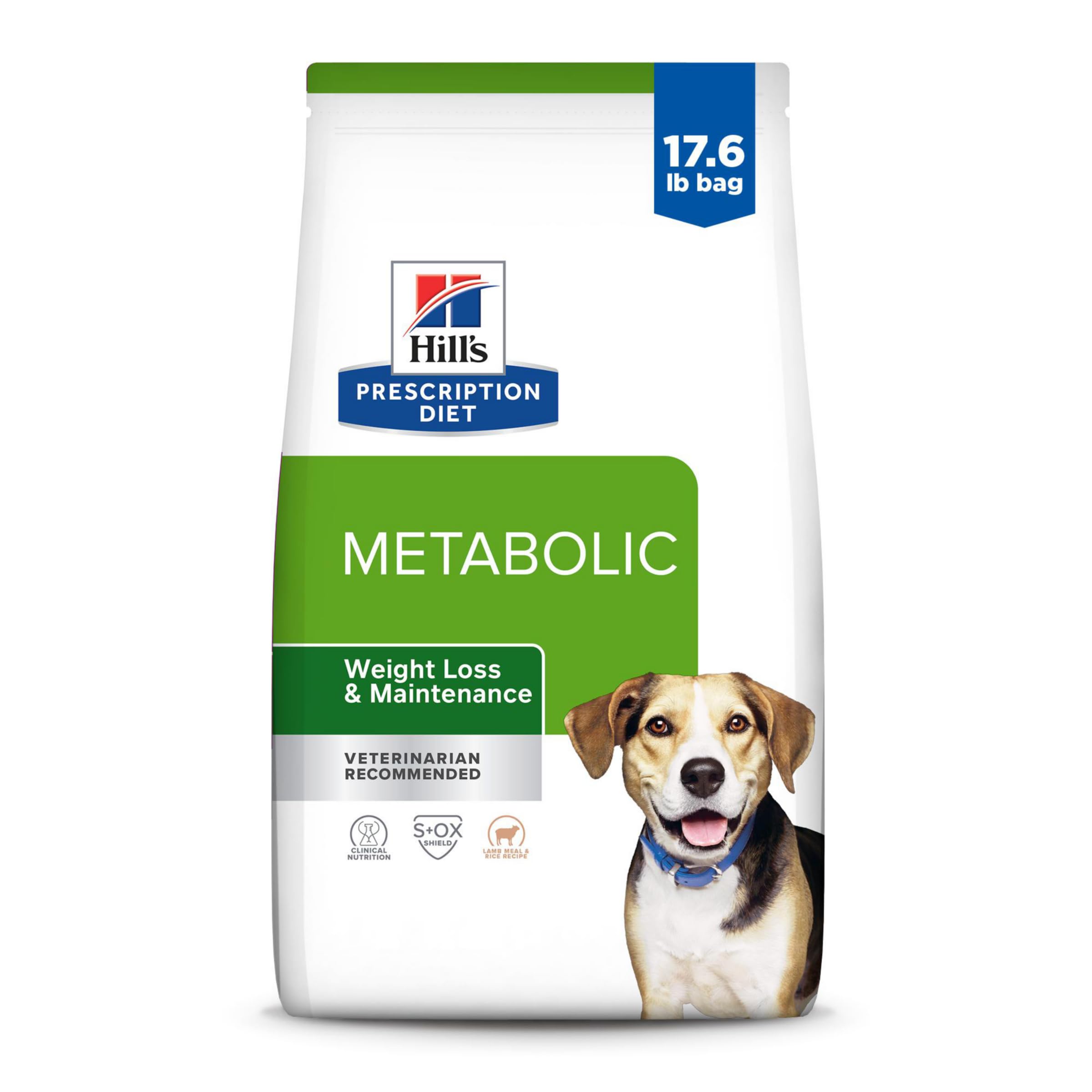 Hills Prescription Diet Metabolic Weight Management Lamb Meal & Rice Formula Dry Dog Food, Veterinary Diet, 17.6 lb. Bag