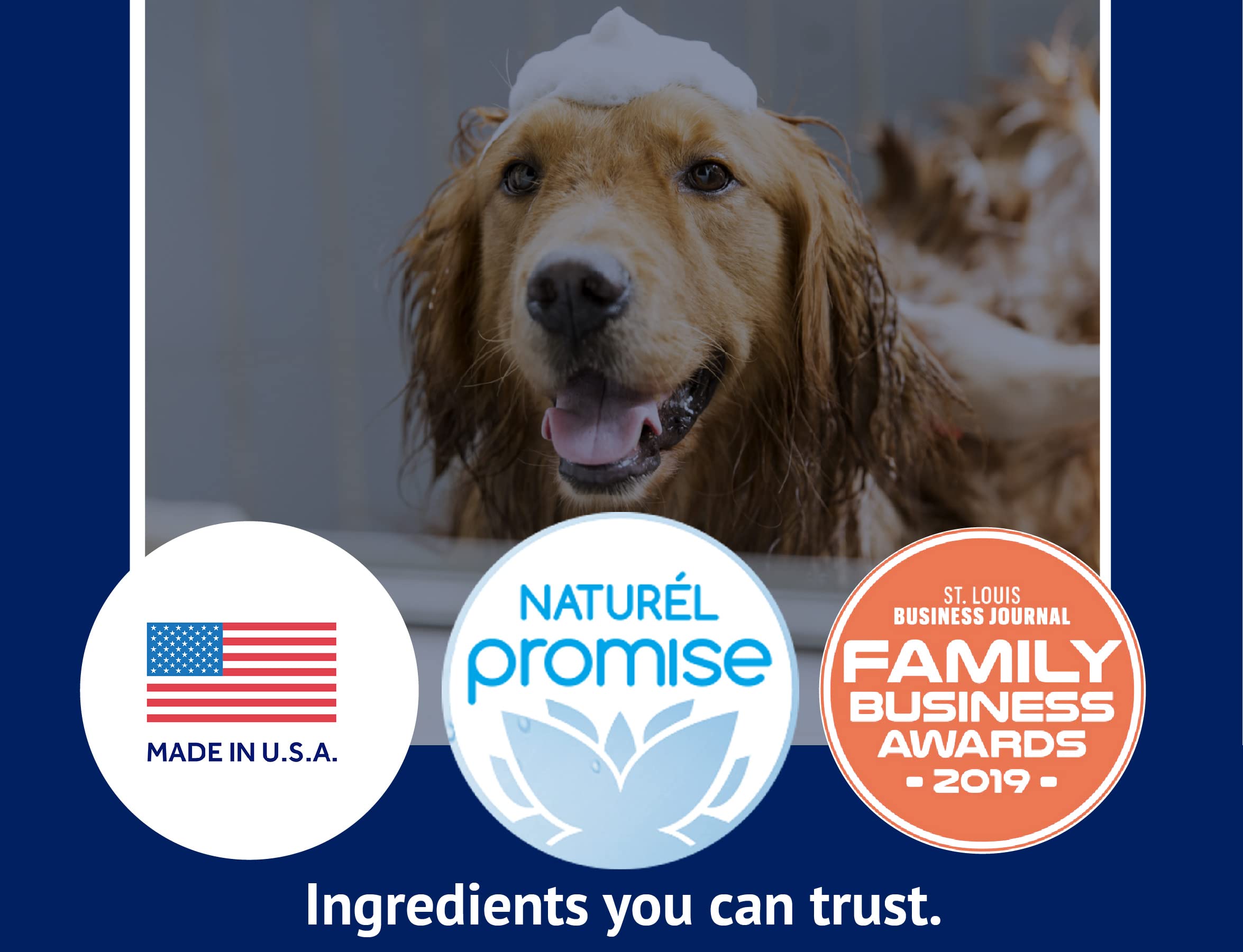 Naturel Promise Tearless Hypoallergenic Dog Shampoo, 22oz - Coconut, Oatmeal & Aloe - Soap, Dye & Paraben Free - Gentle for Sensitive Skin