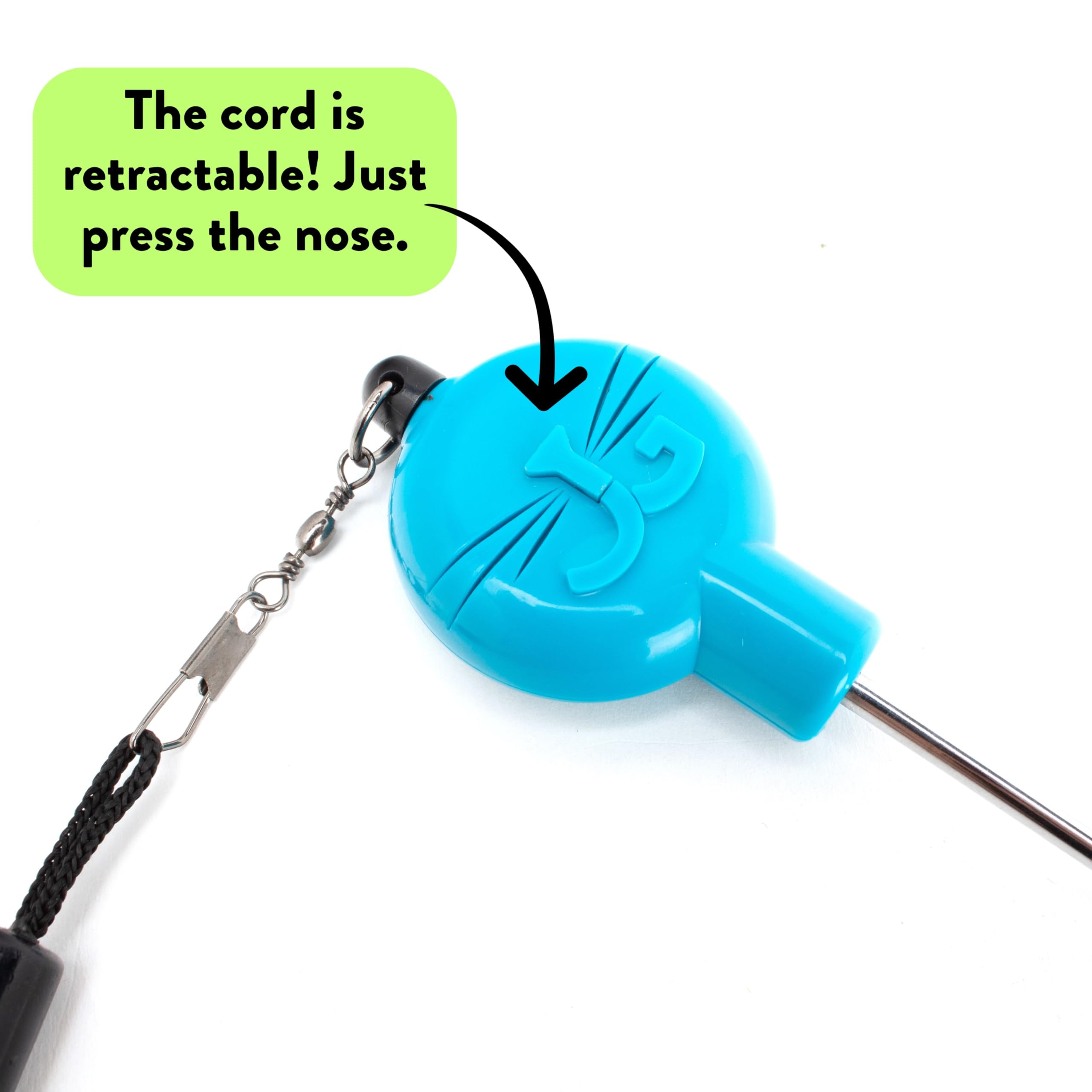 Jackson Galaxy Gotcha! Interactive Cat Wand Toy - Feather Wand in Blue & Green for Engaging Playtime