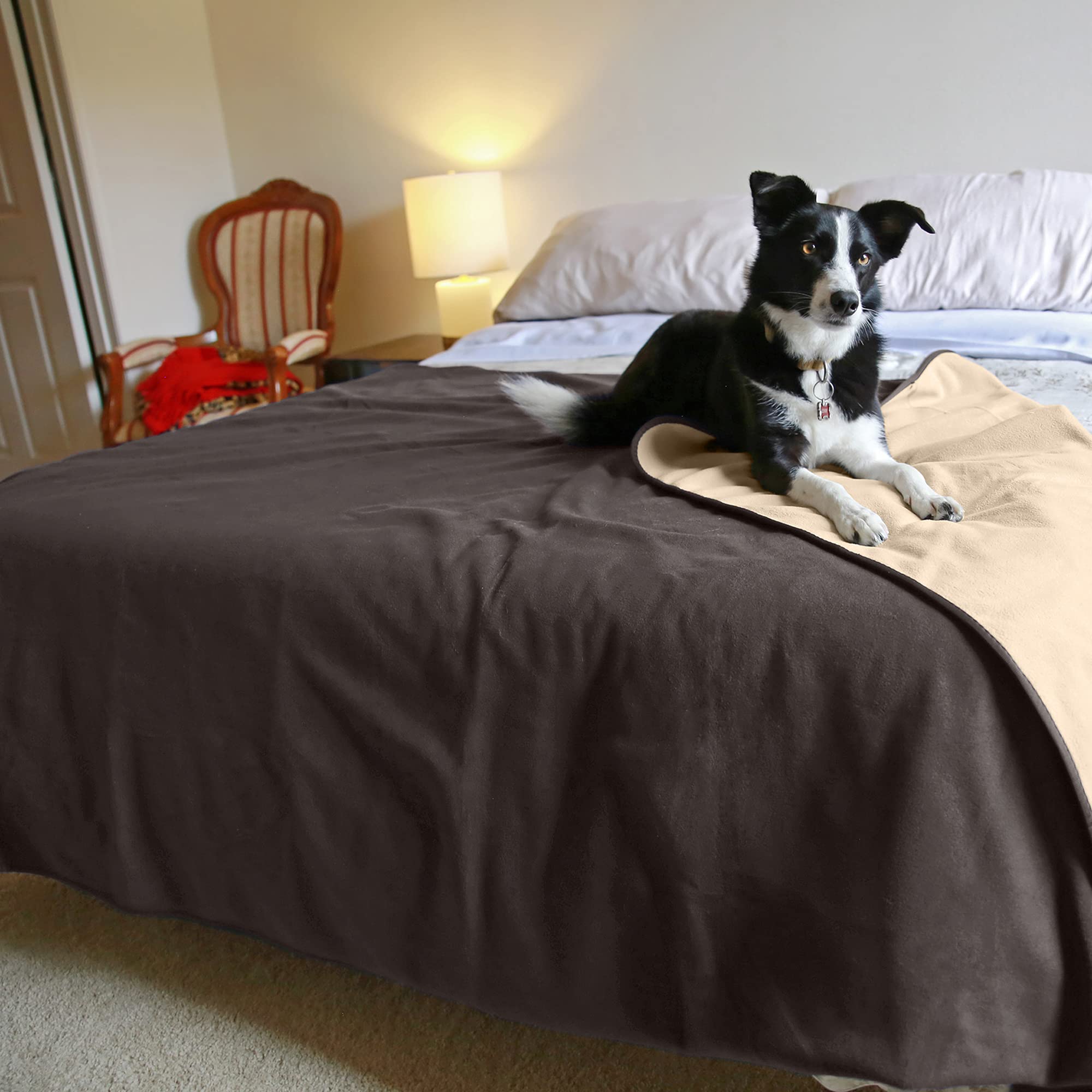 Catalonia Waterproof Reversible Baby Pet Doggy Pee Proof Fleece Sherpa Blanket, Large Couch Sofa Cover Furniture Boat Mattress P