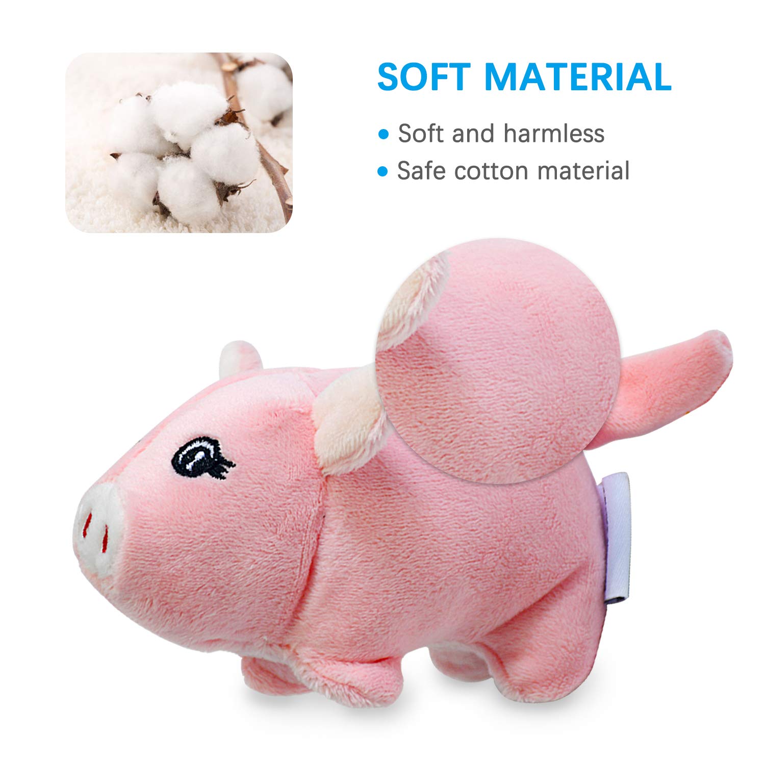 LEGEND SANDY Plush Dog Toy Pack - 6 Squeaky Stuffed Chew Toys for Small Medium Dogs
